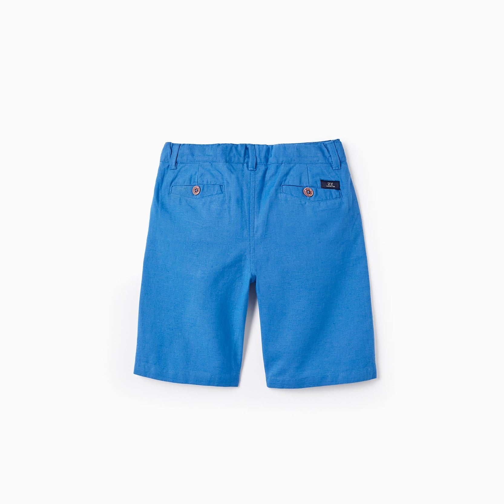 Cotton and Linen Chino Shorts for Boys 'Long', Blue