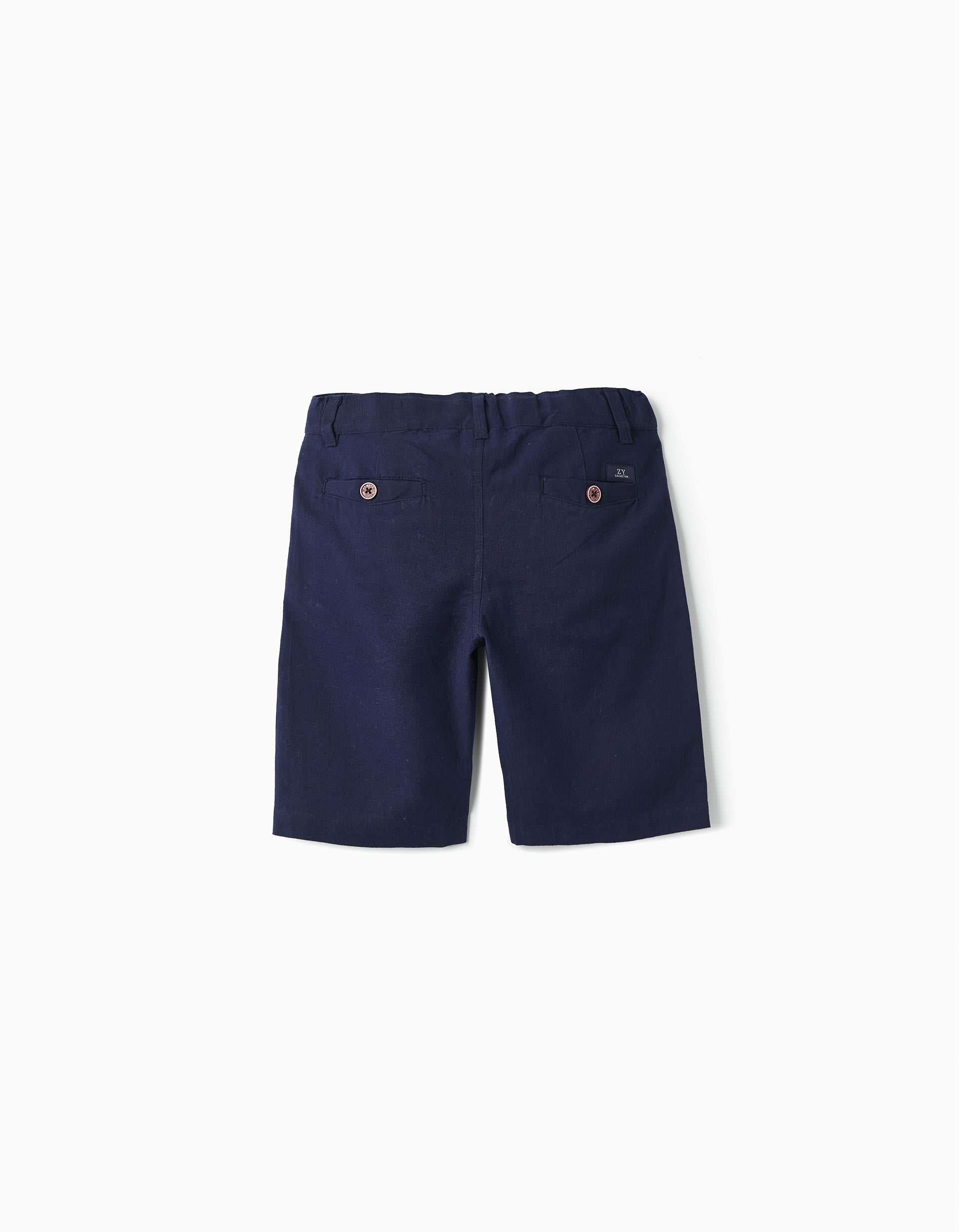 Chino Shorts for Boys, Dark Blue