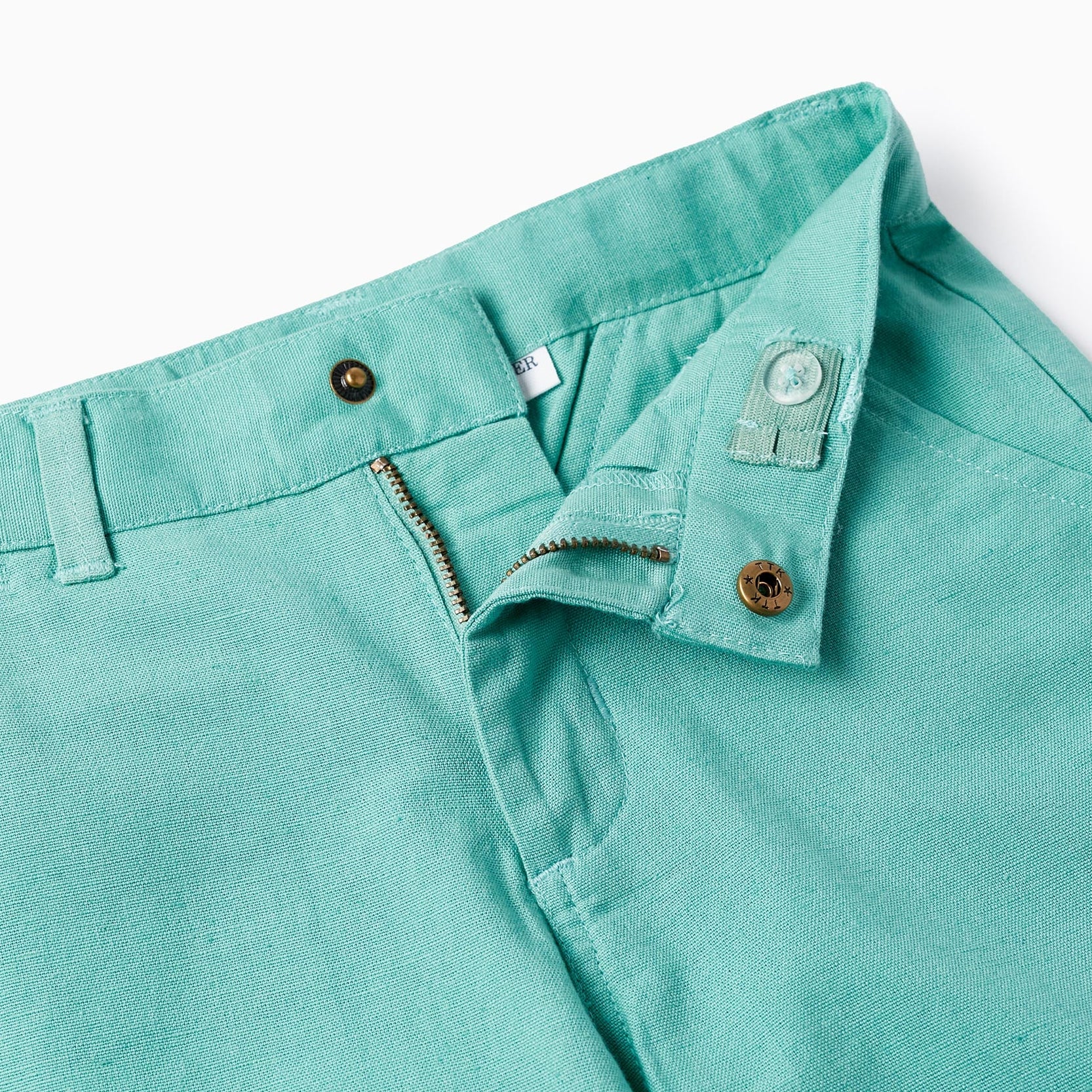 Cotton and Linen Chino Shorts for Boys 'B&S', Green