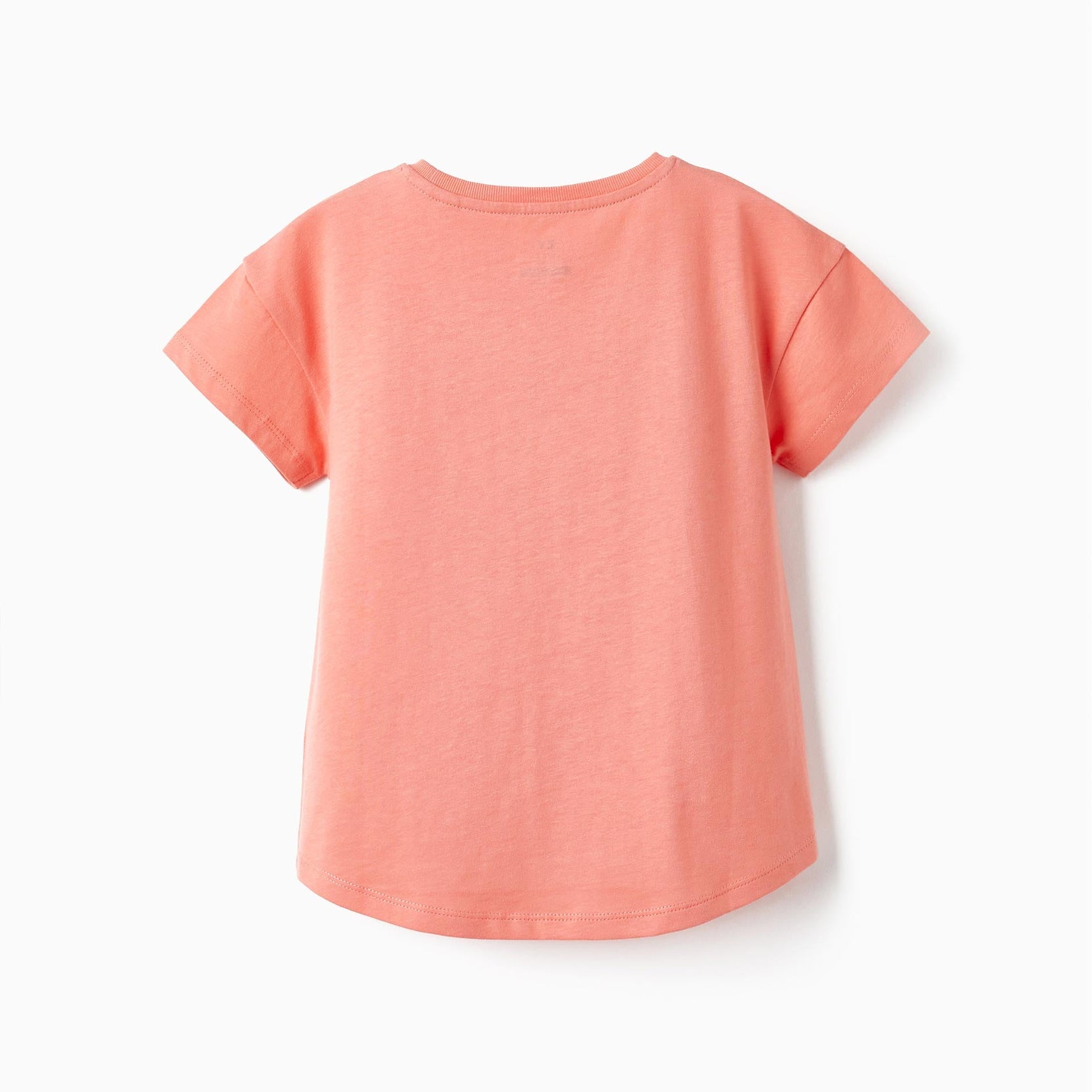 Cotton T-Shirt for Girls 'Have a Blooming Day!', Coral