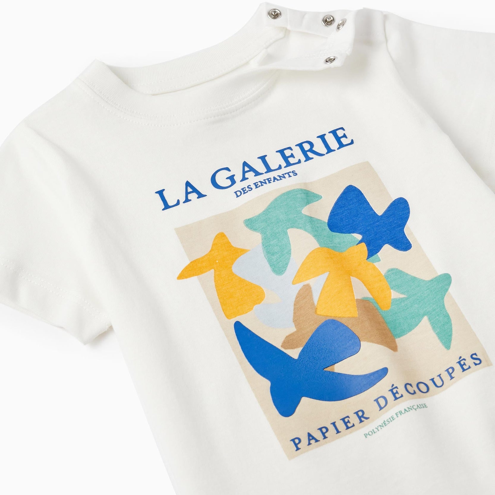 Short Sleeve T-Shirt in Cotton for Baby Boys 'La Galerie', White