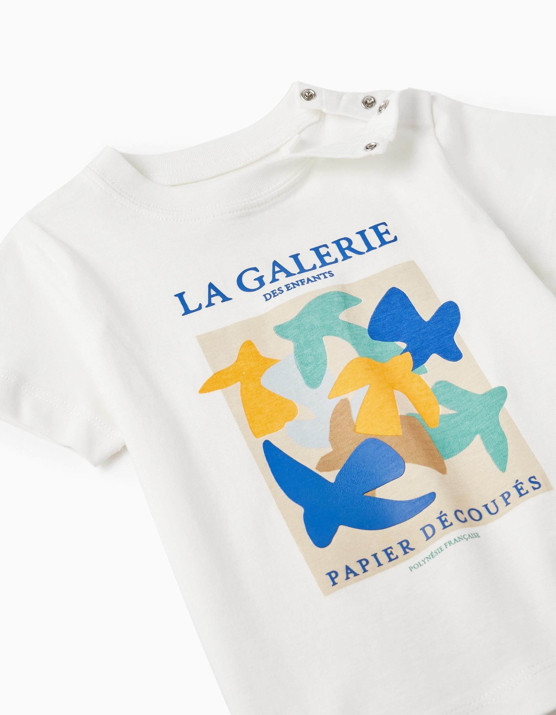 Short Sleeve T-Shirt in Cotton for Baby Boys 'La Galerie', White