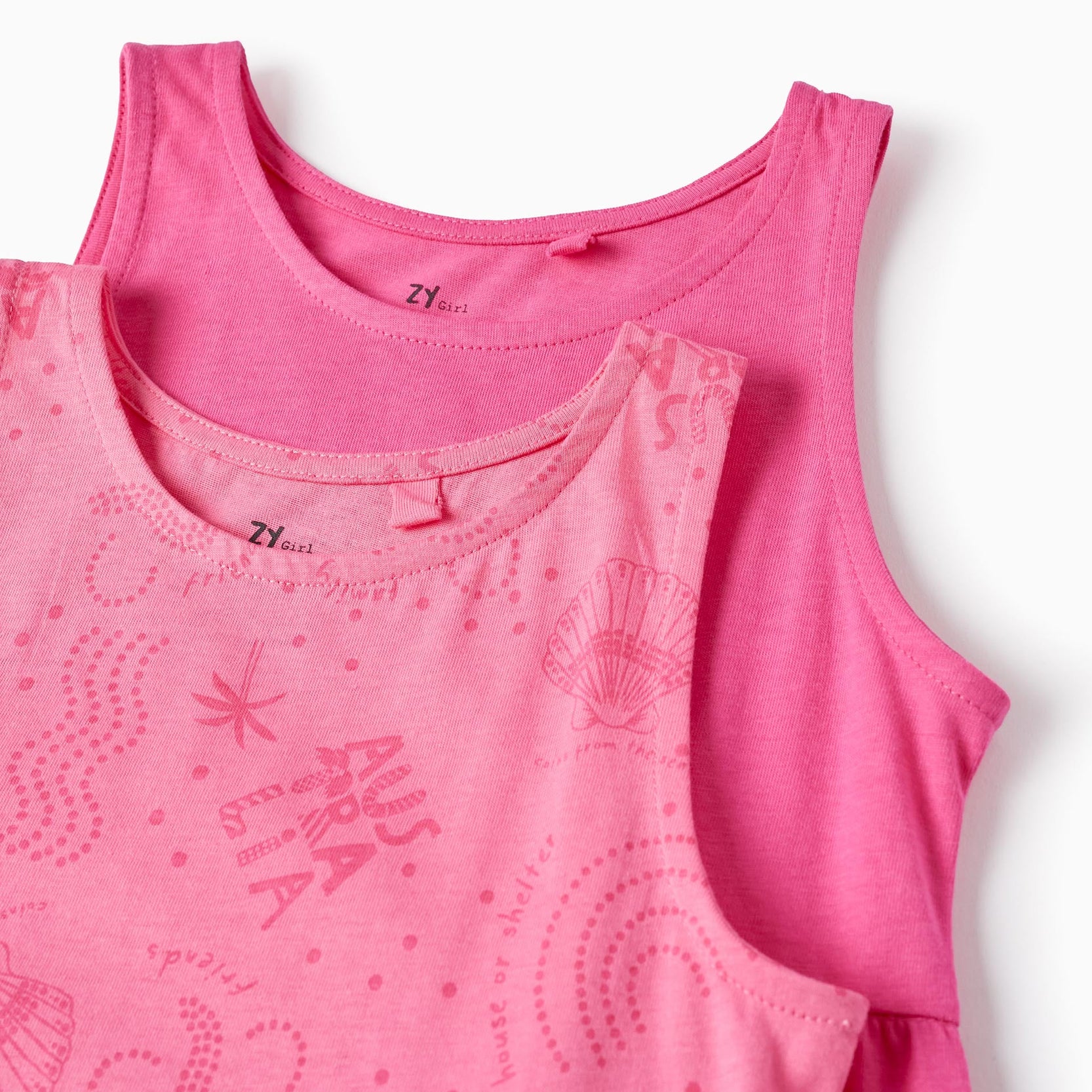 2 Cotton Dresses for Girls, Pink