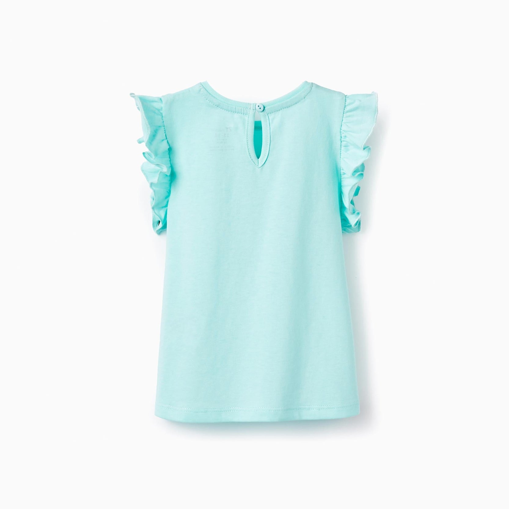 2 Cotton T-shirts for Baby Girls 'Palm Trees', White/Light Green