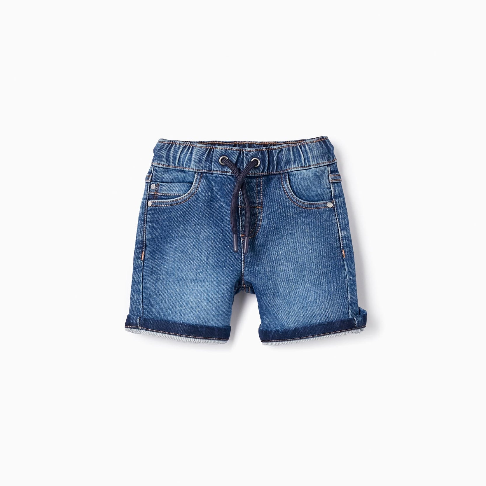 Denim Shorts with Drawstring for Baby Boys, Blue