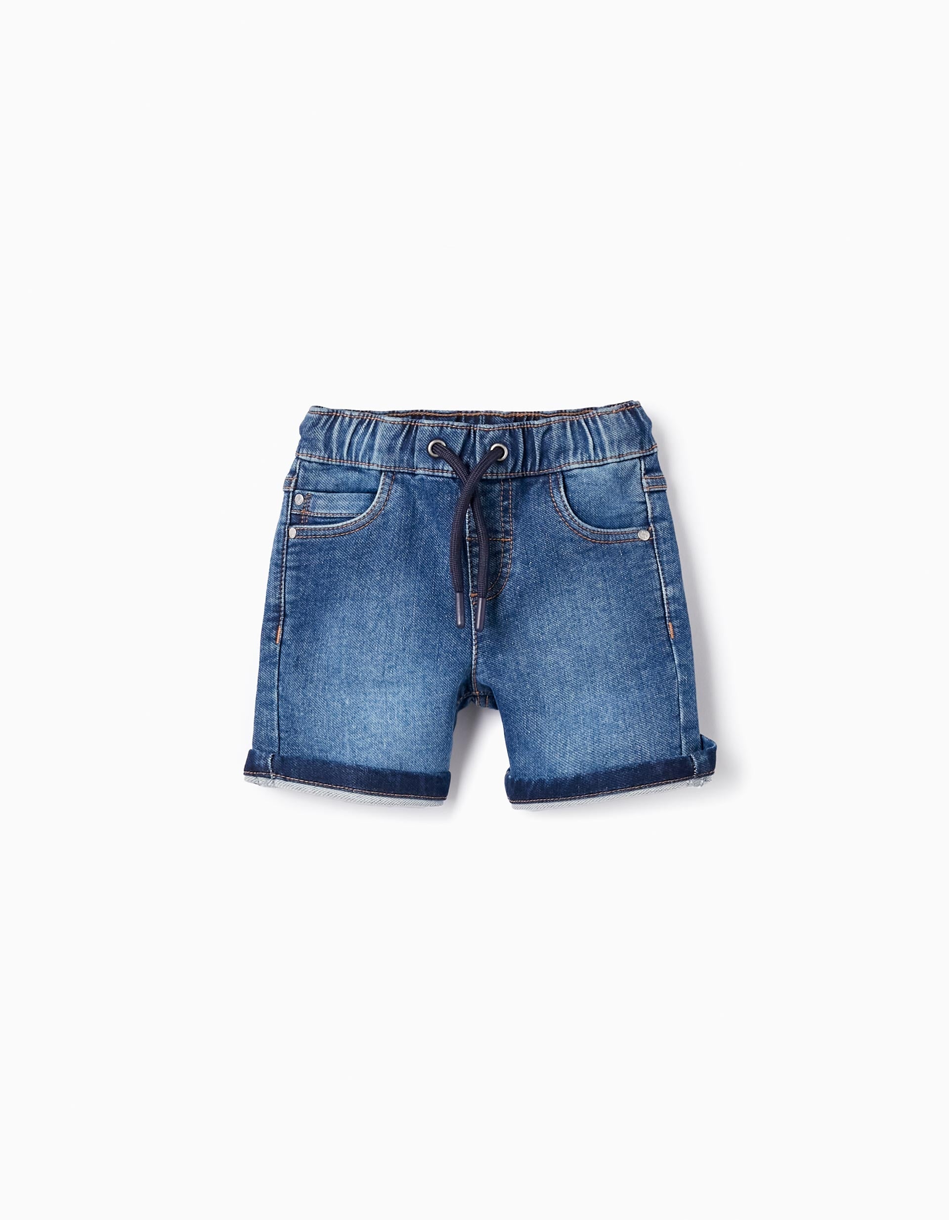 Denim Shorts with Drawstring for Baby Boys, Blue
