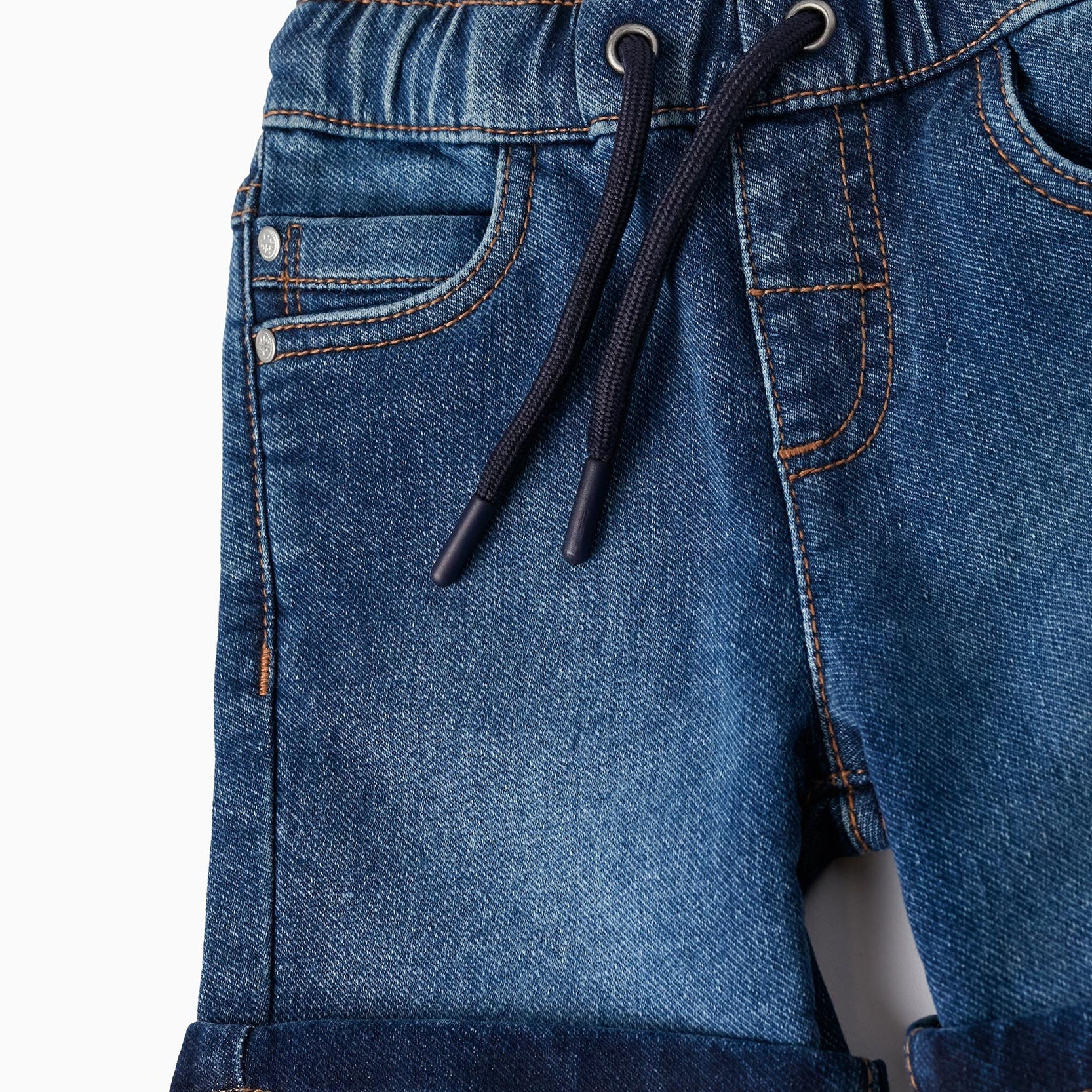 Denim Shorts with Drawstring for Baby Boys, Blue