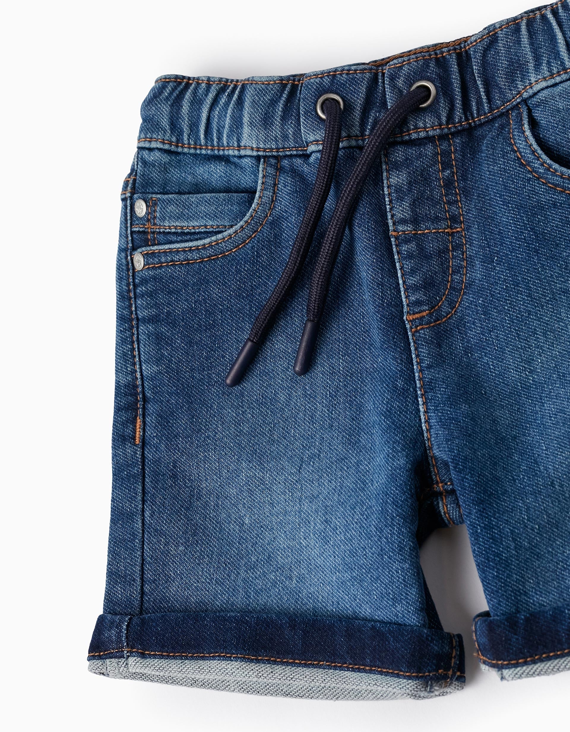 Denim Shorts with Drawstring for Baby Boys, Blue