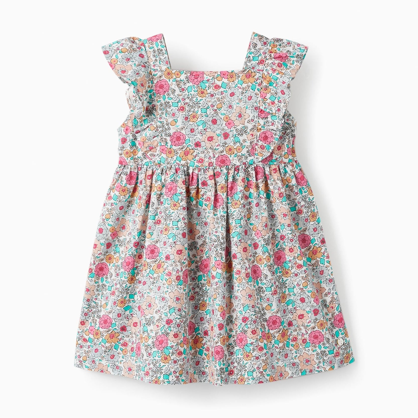 Floral Cotton Dress for Baby Girls, Multicolour