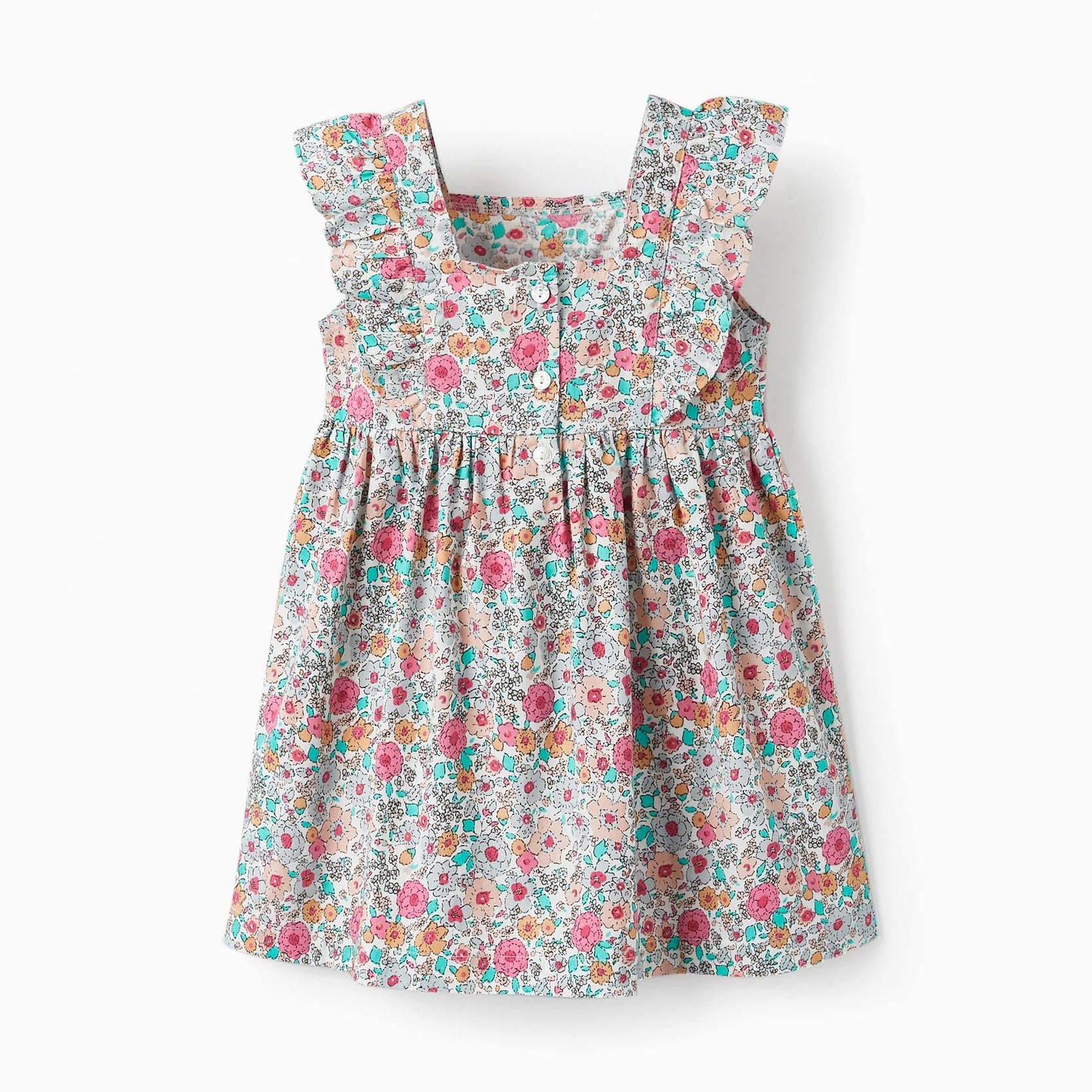 Floral Cotton Dress for Baby Girls, Multicolour