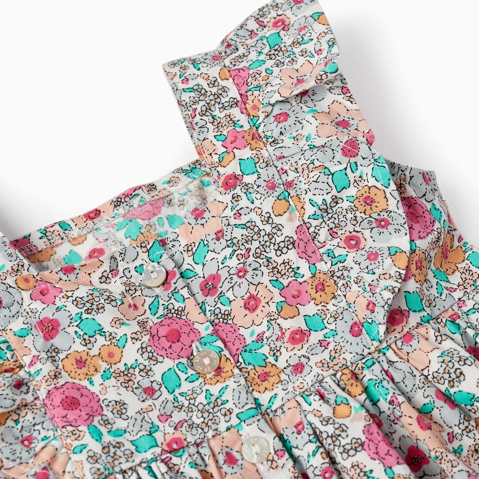 Floral Cotton Dress for Baby Girls, Multicolour