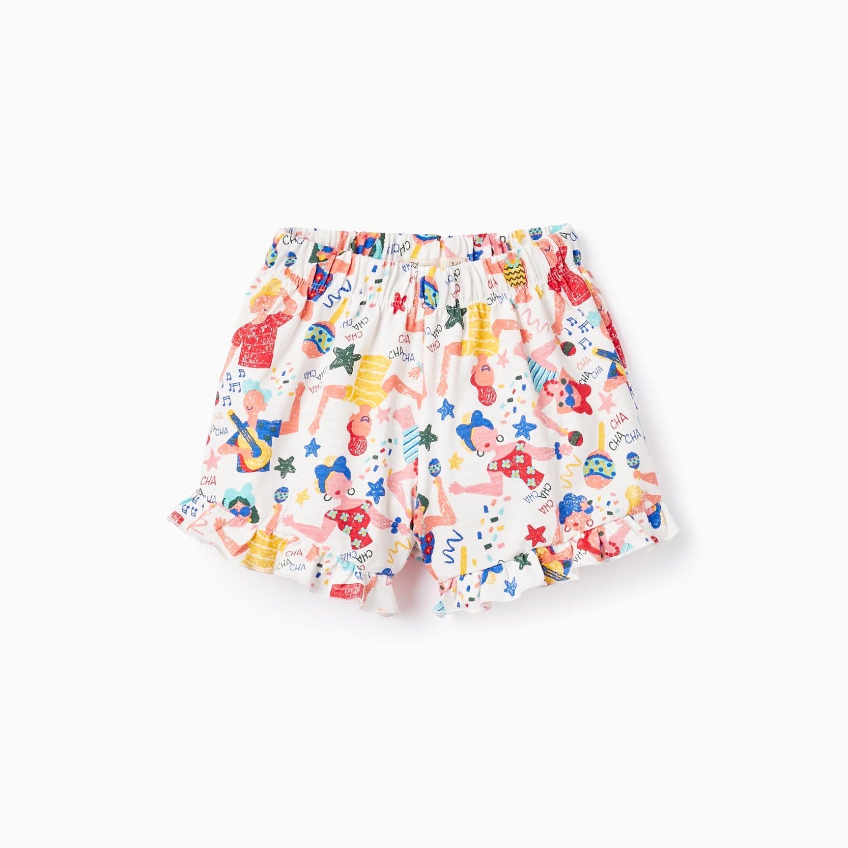 Cotton Shorts with Print for Girls 'Cuba', White