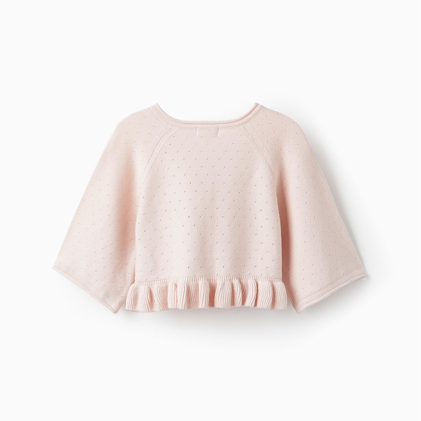 Knitted Cardigan with Ruffle for Girls, Pink