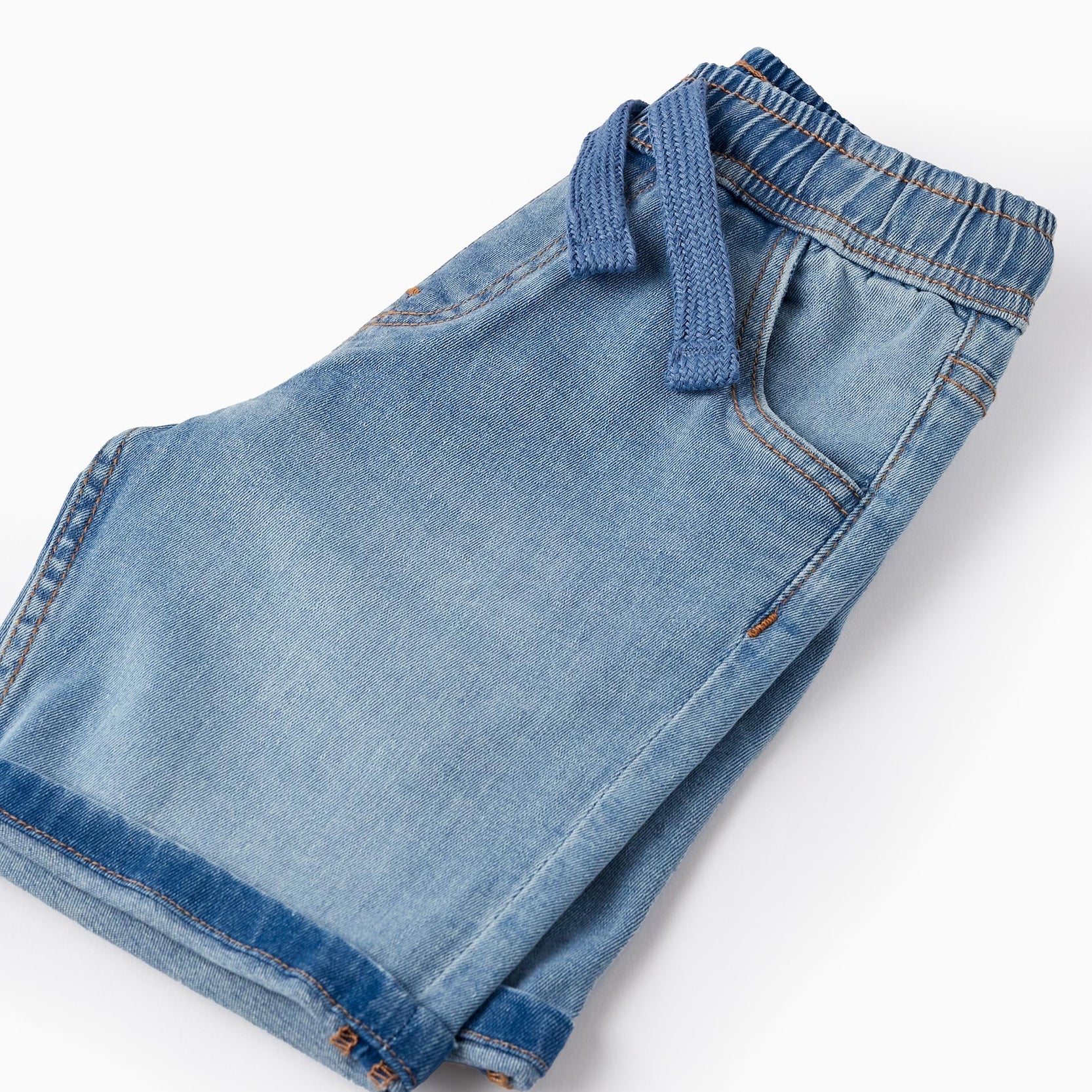 Cotton Denim Shorts for Boys 'Midi', Light Blue