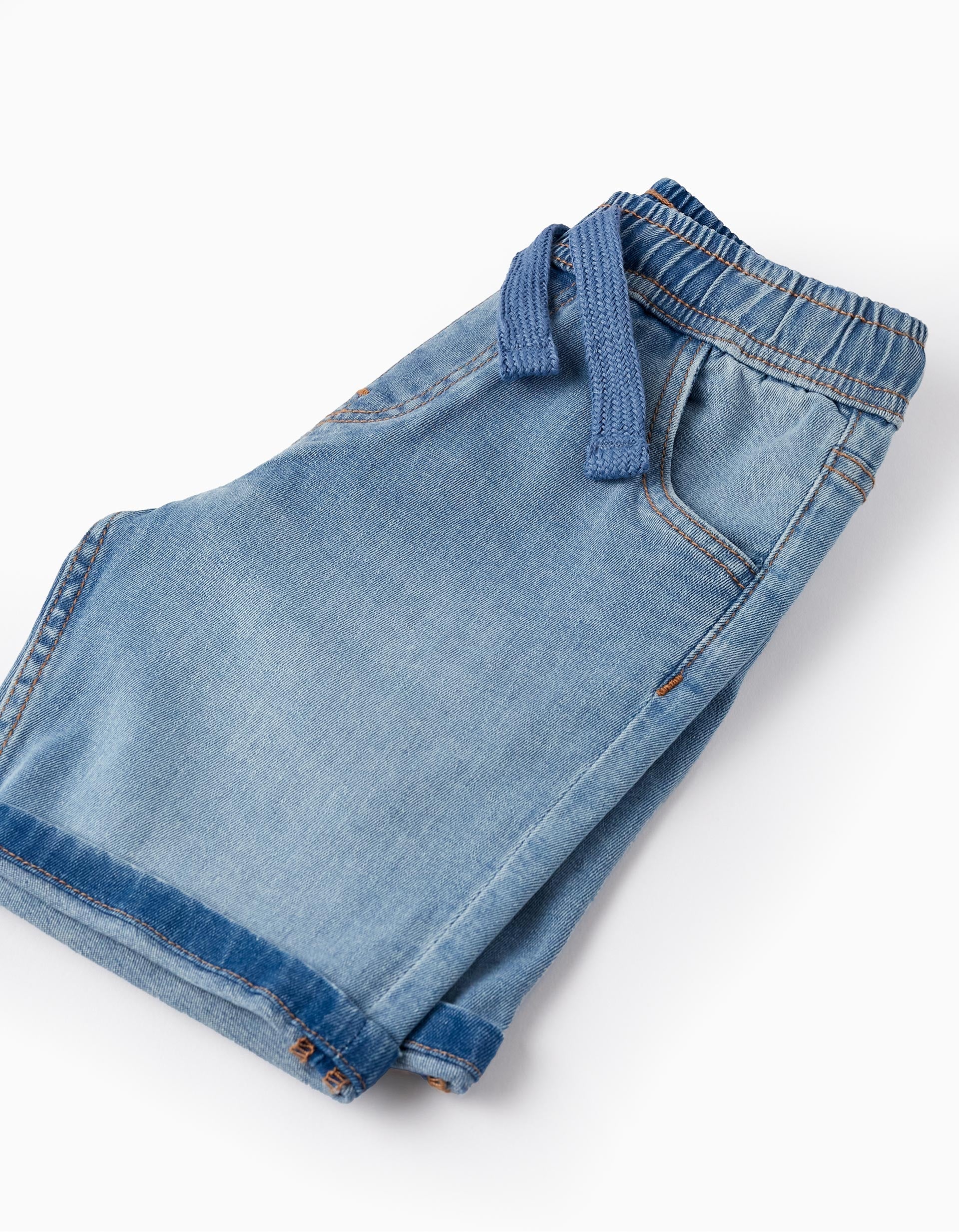 Cotton Denim Shorts for Boys 'Midi', Light Blue