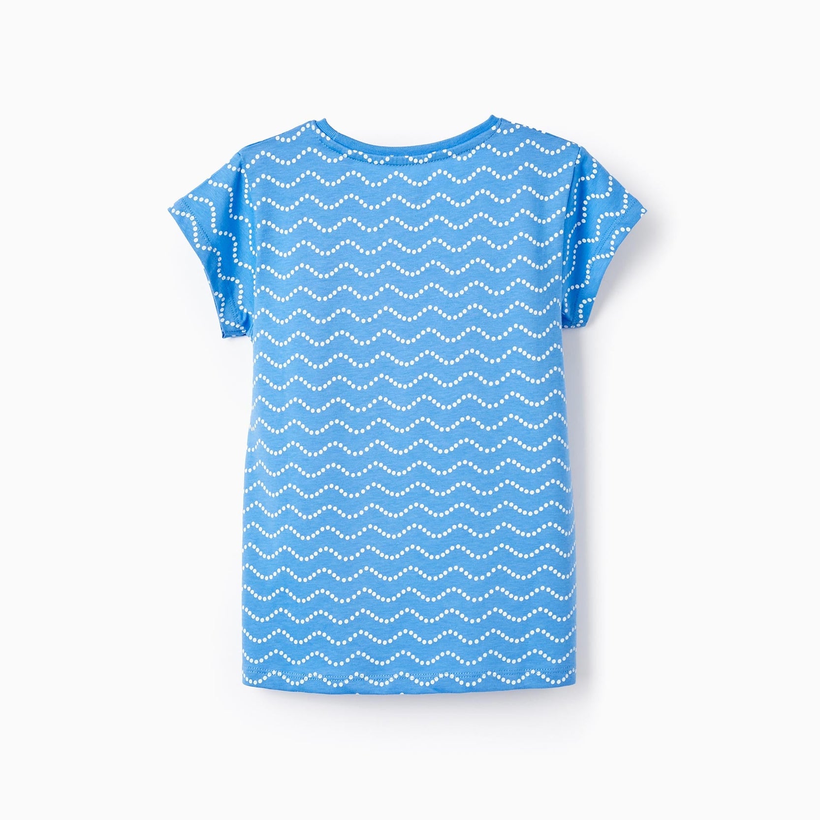 Pack of 2 Cotton T-shirts for Girls 'Polka Dots', White/Blue