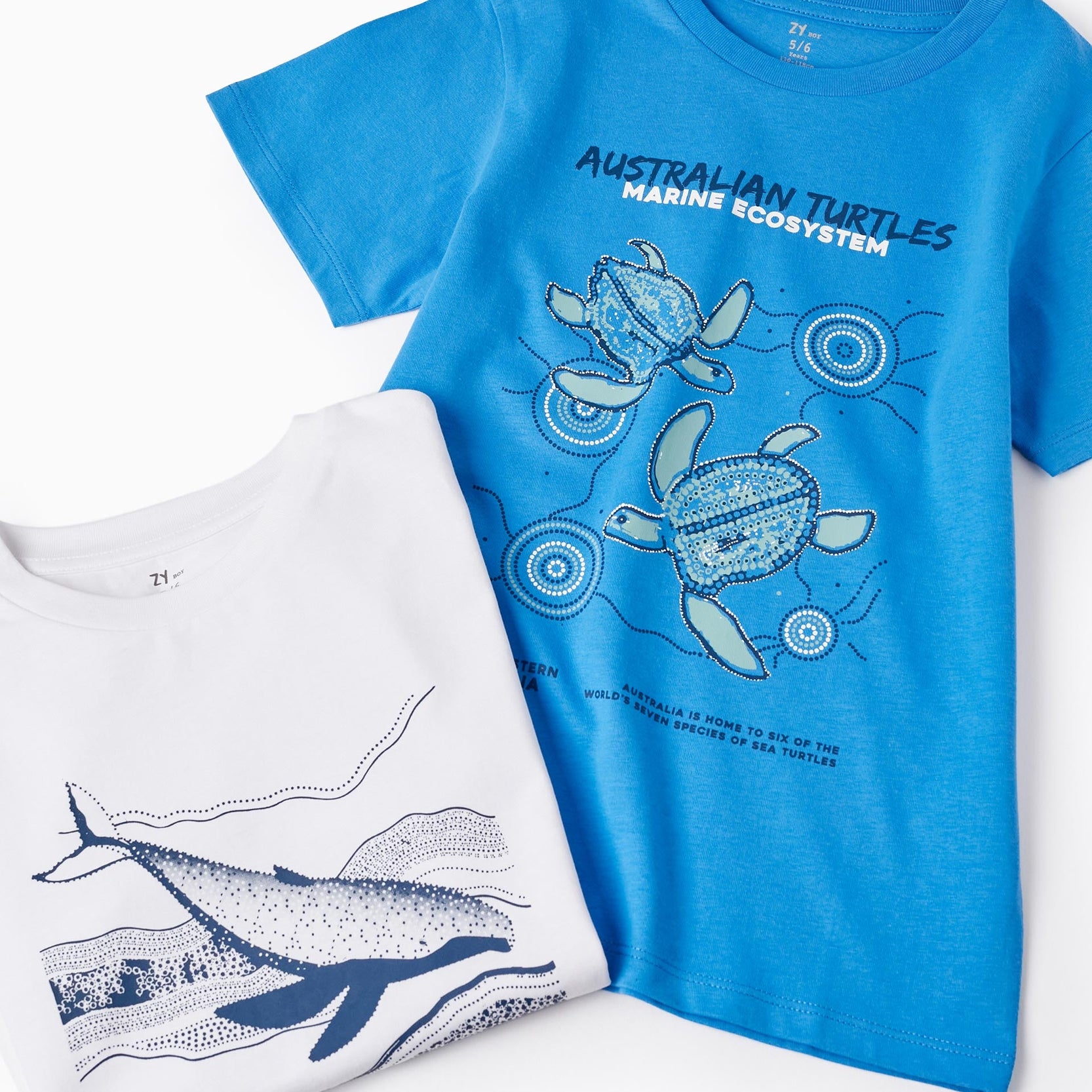 2 Cotton T-shirts for Boys 'Australia', White/Blue