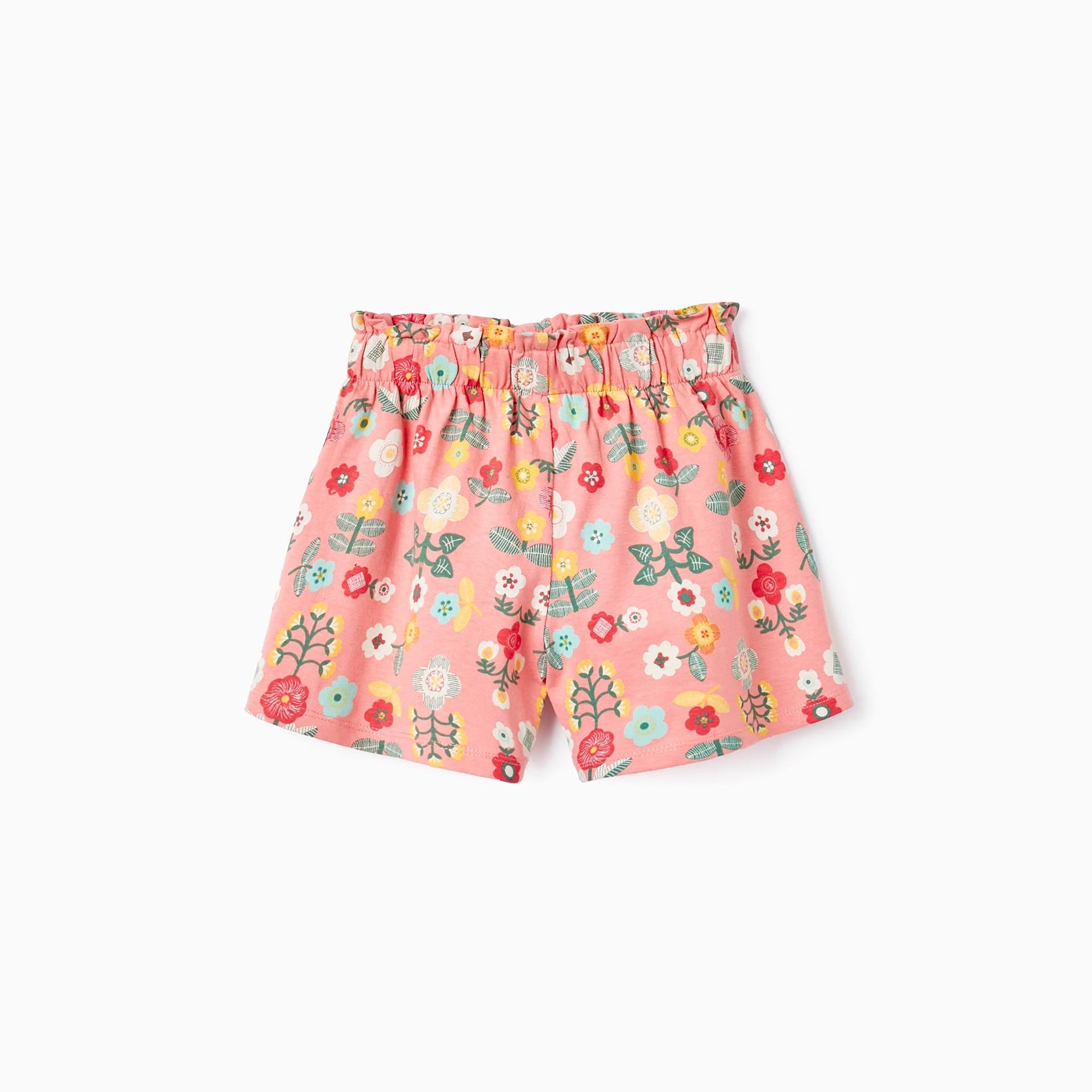 Cotton Shorts with Floral Print for Girls, Pink