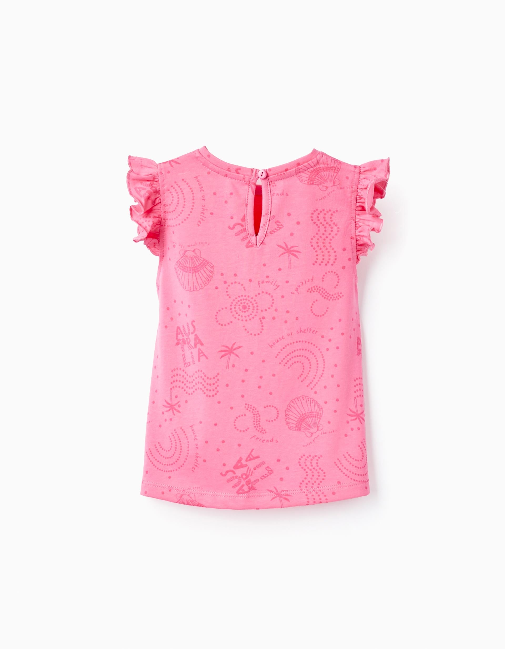 2 Vest Tops for Baby Girls 'Shell', White/Pink