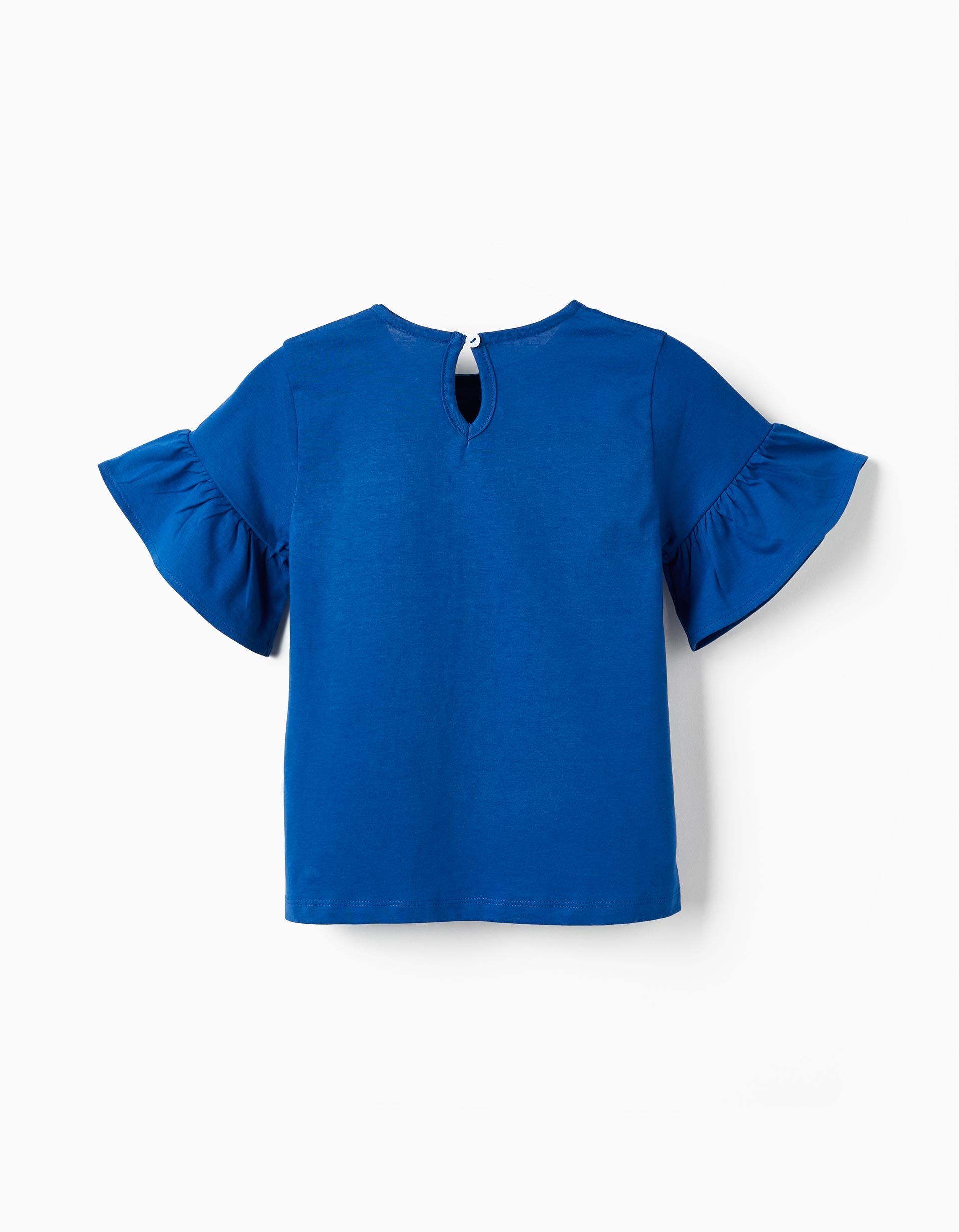 Short Sleeve T-Shirt with Embroidered Pocket for Girls, Blue