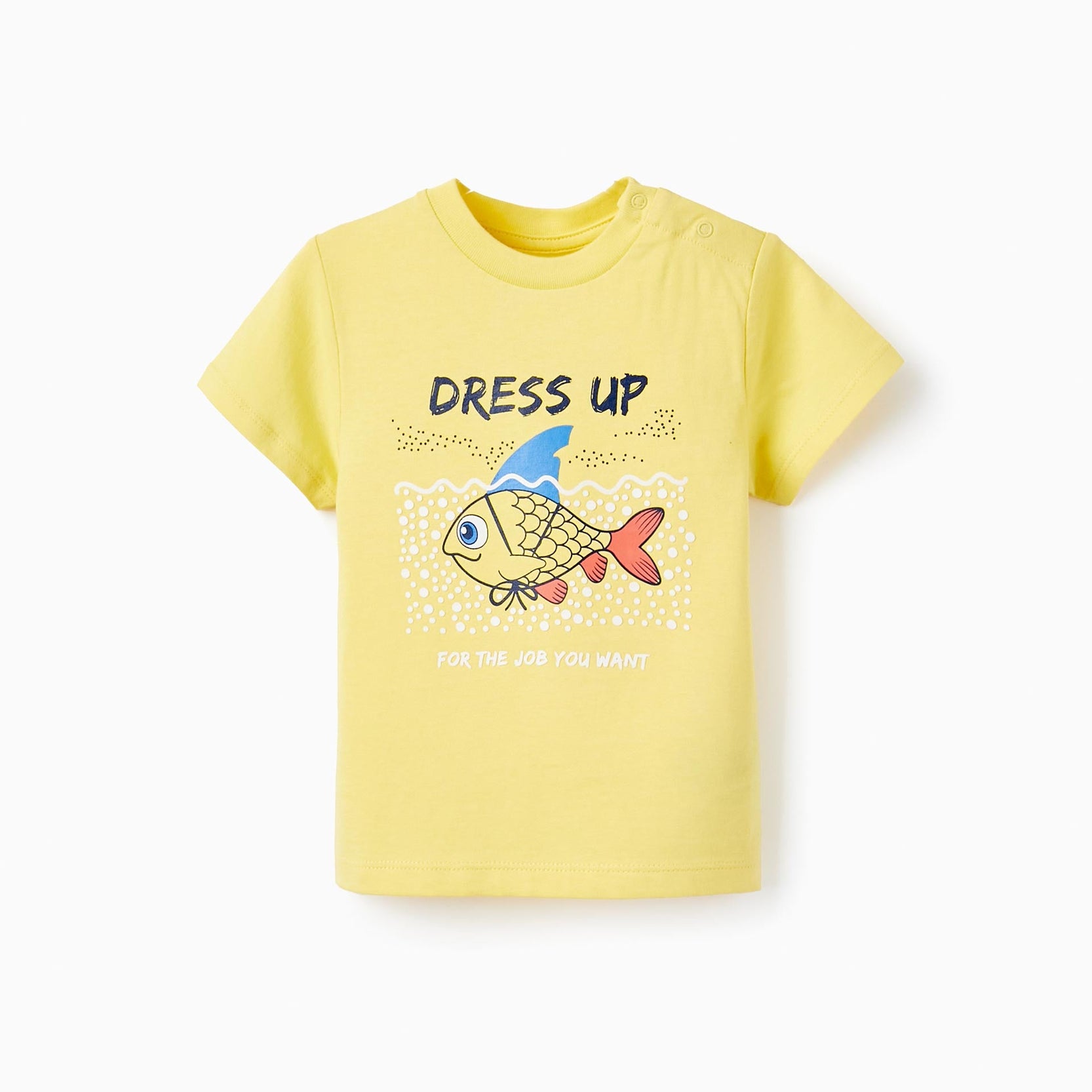 Cotton T-shirt with Printed for Baby Boys 'Dress- Up', Yellow
