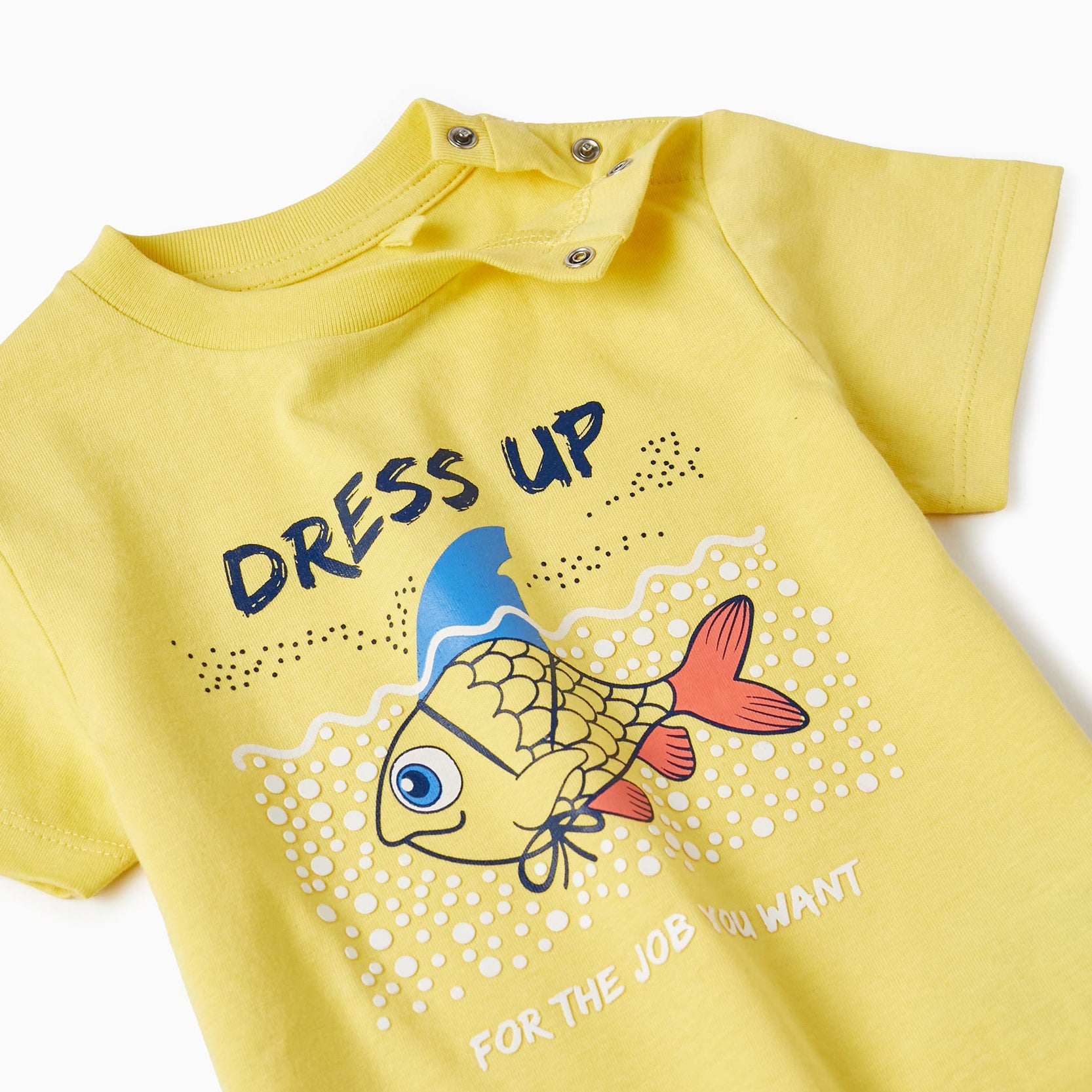 Cotton T-shirt with Printed for Baby Boys 'Dress- Up', Yellow