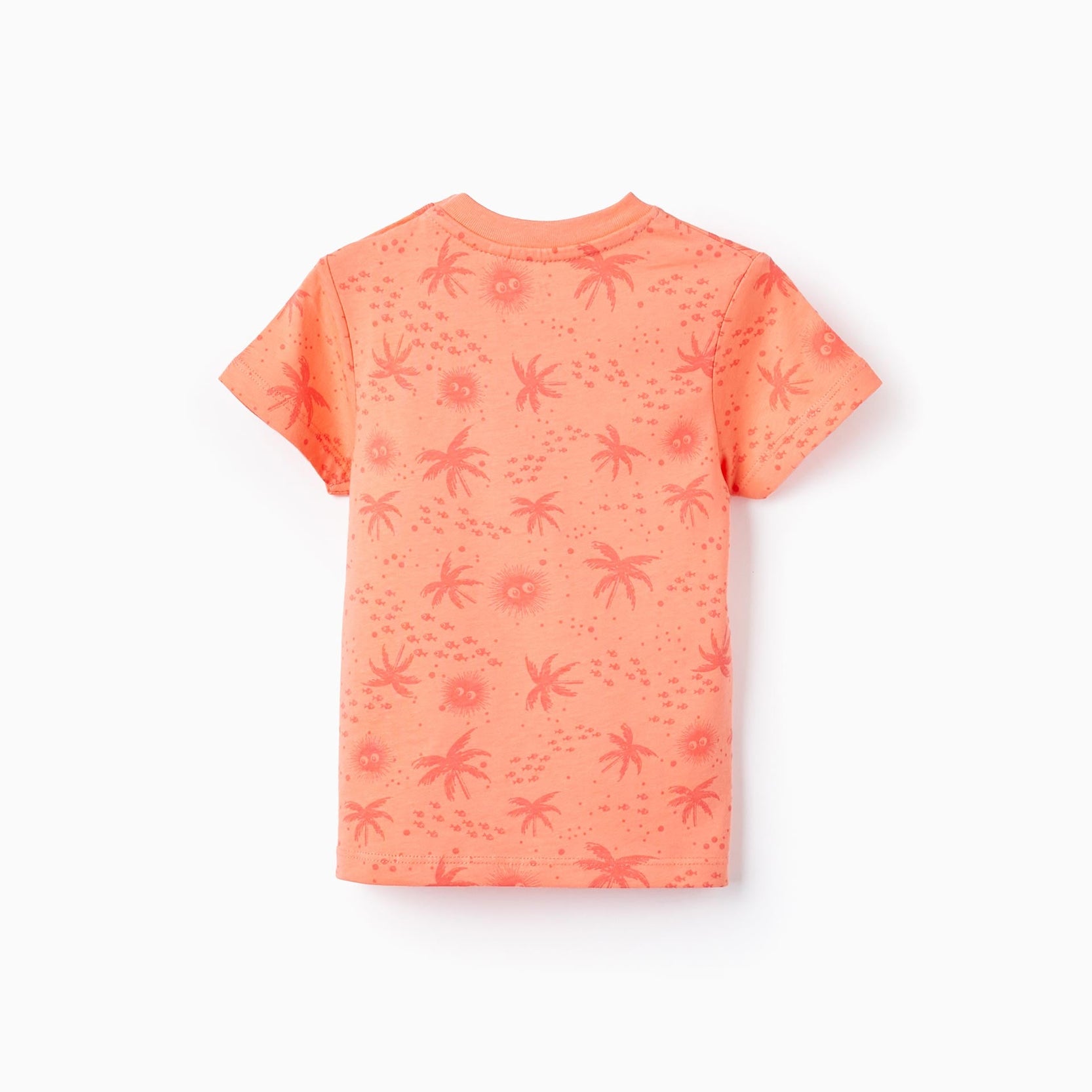 2 Cotton T-shirts for Baby Boys 'Sea Animals', White/Coral