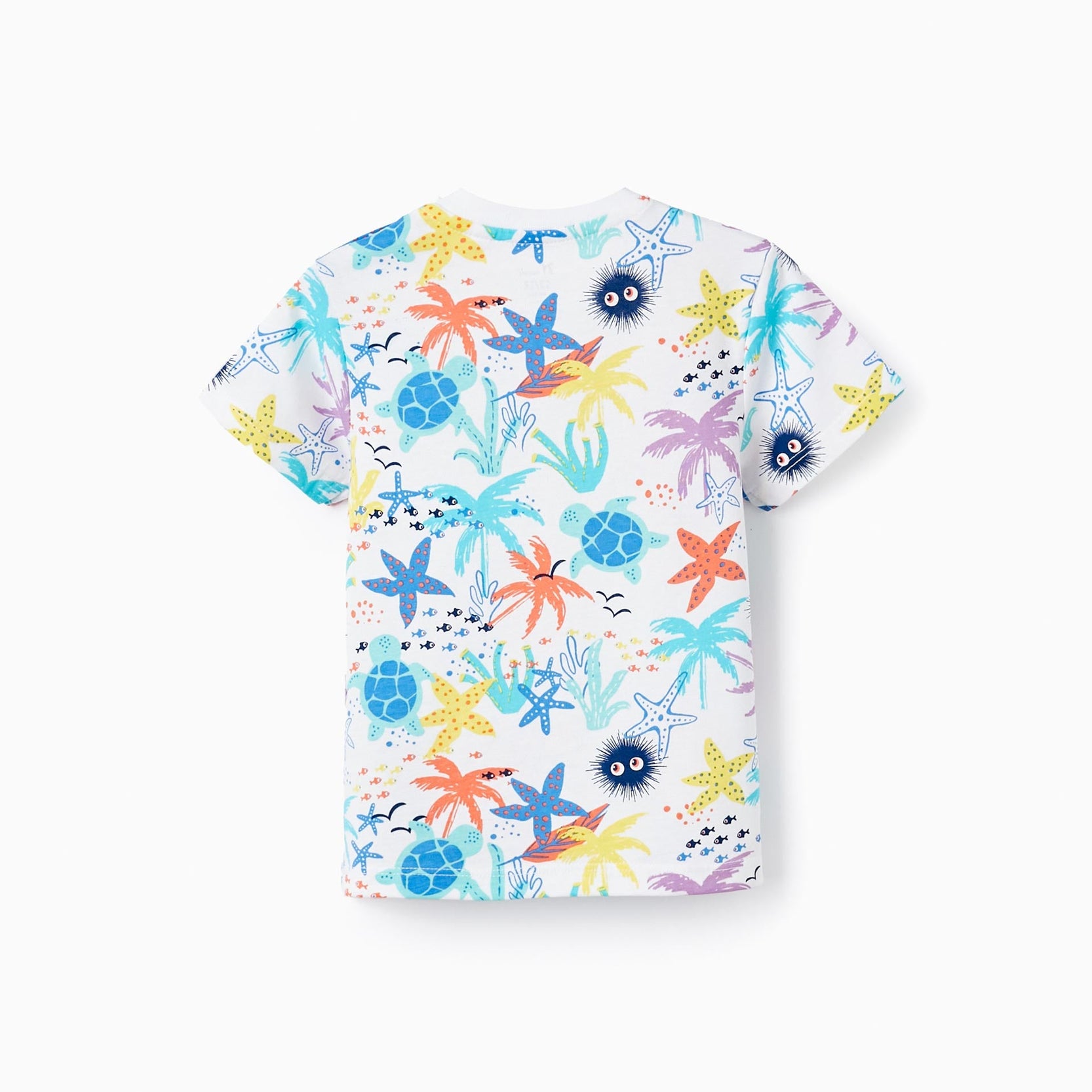 Cotton T-shirt with Pattern for Baby Boys 'Sea & Palm Trees', Multicolour