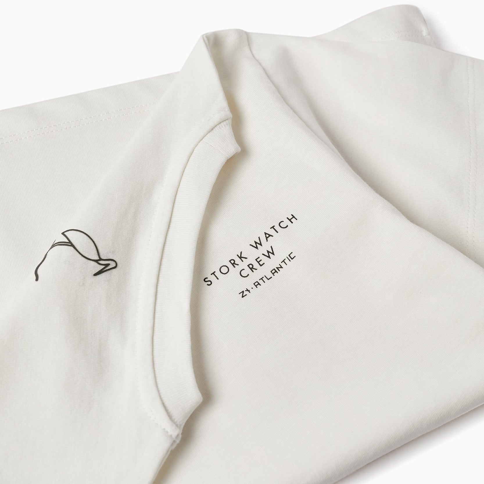 Cotton T-Shirt for Boys 'Stork Watch Crew', White