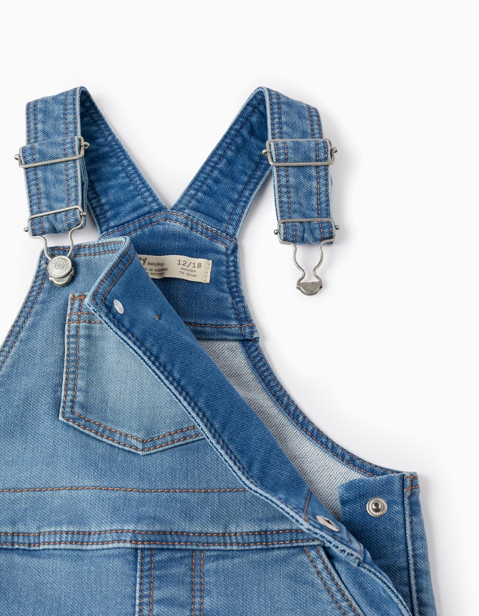 Short Denim Dungarees for Baby Boys, Blue