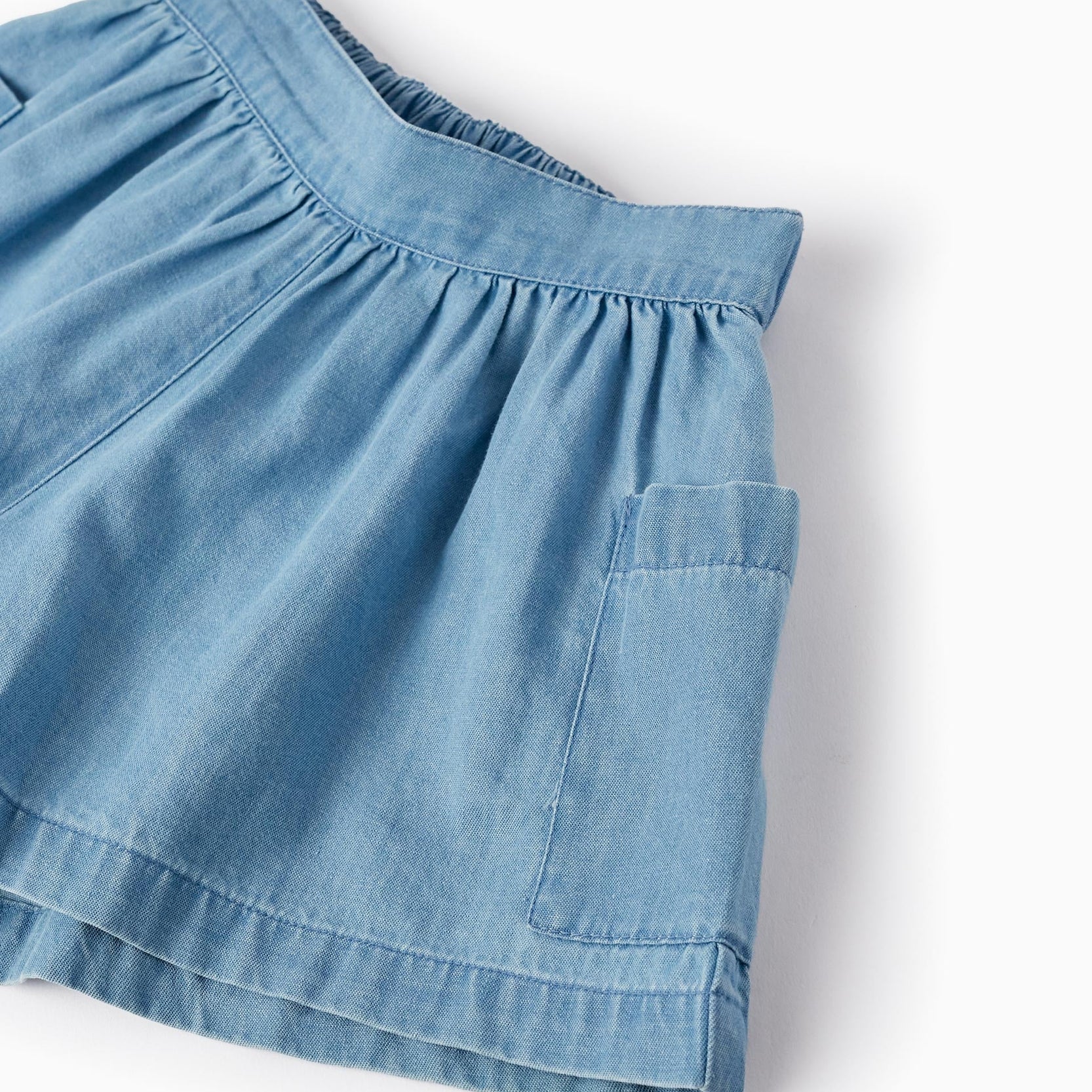 Denim Cotton Shorts for Baby Girls, Blue
