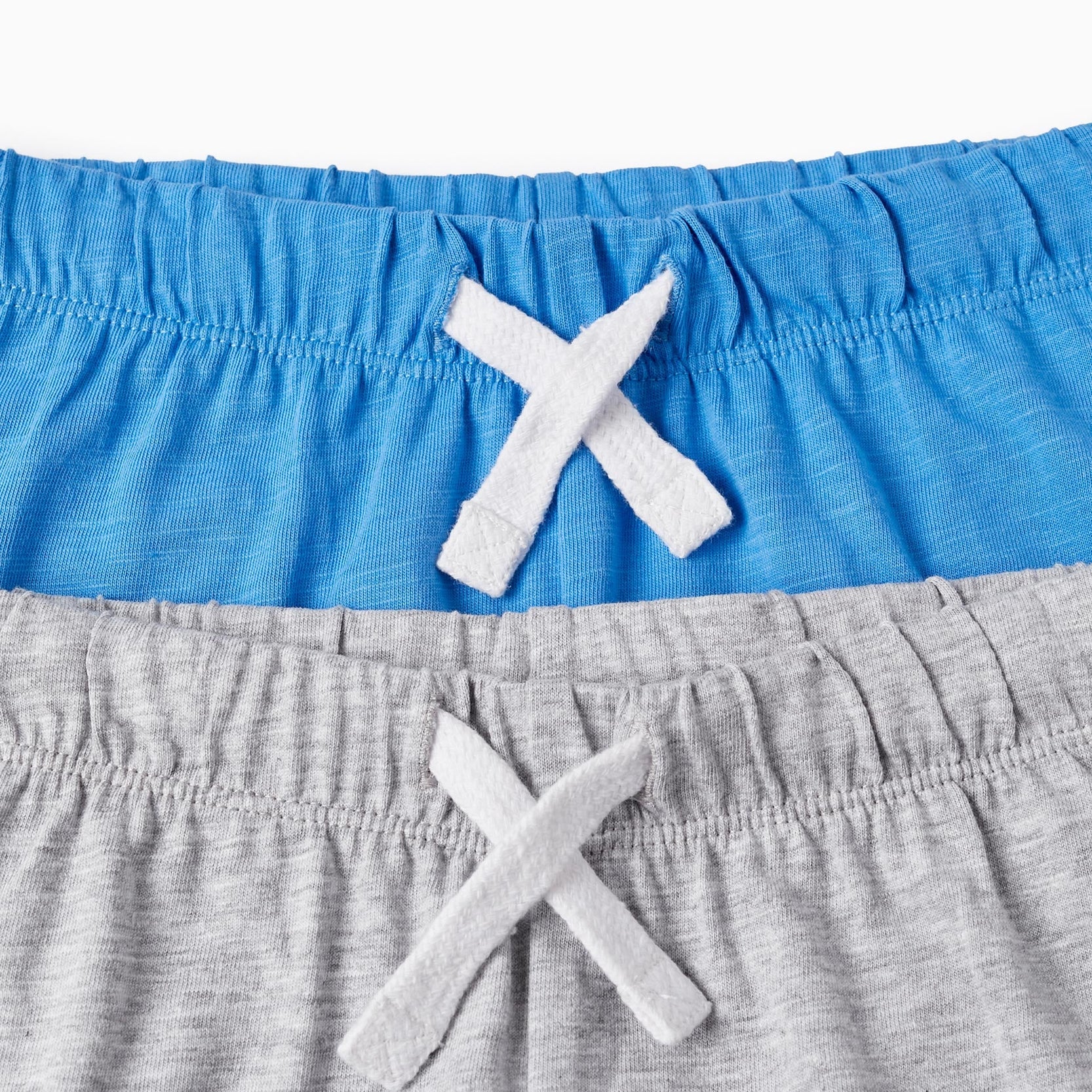 2 Cotton Sport Shorts for Baby Boys, Grey/Blue