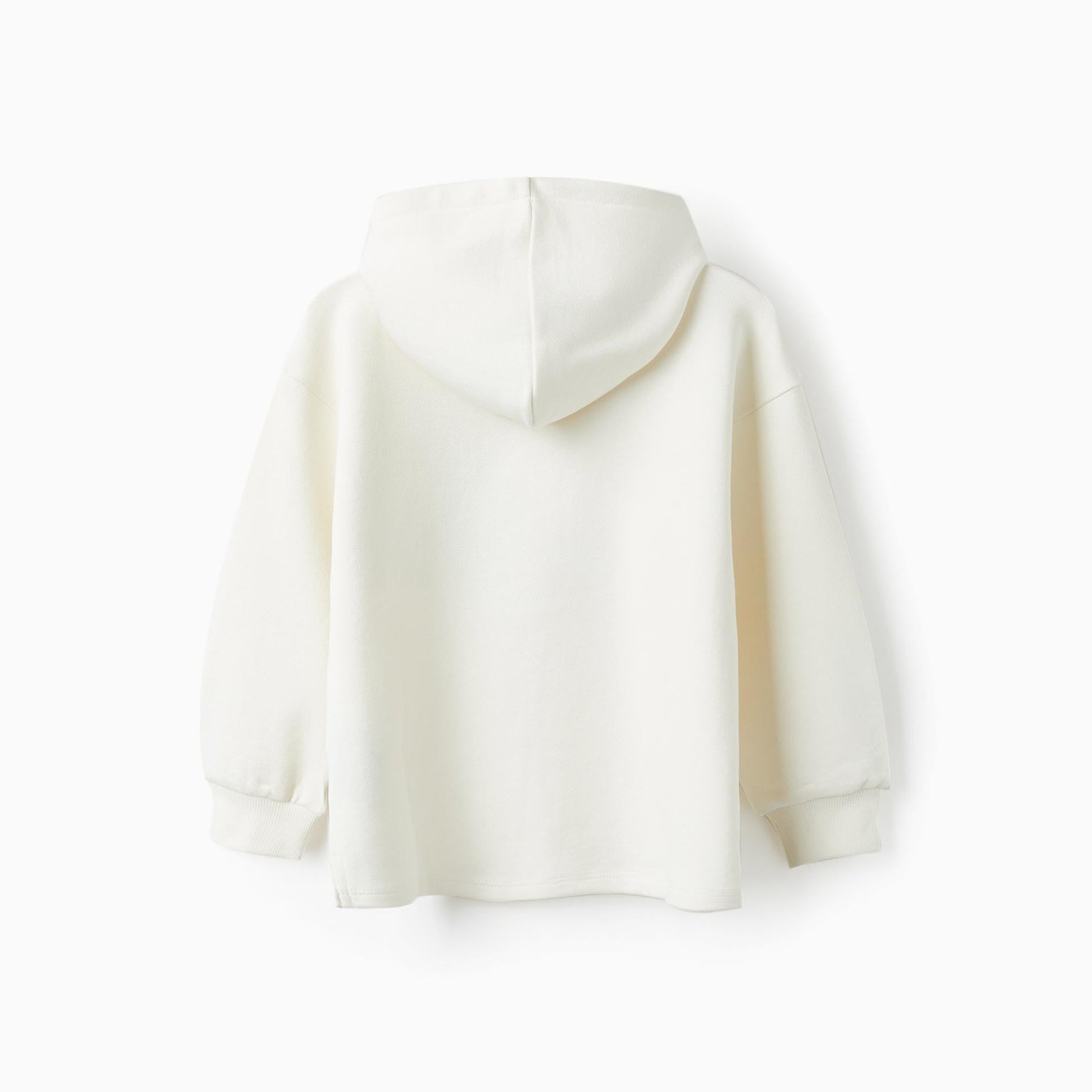 Hooded Cotton Jumper for Girls 'Wave Tribe', White