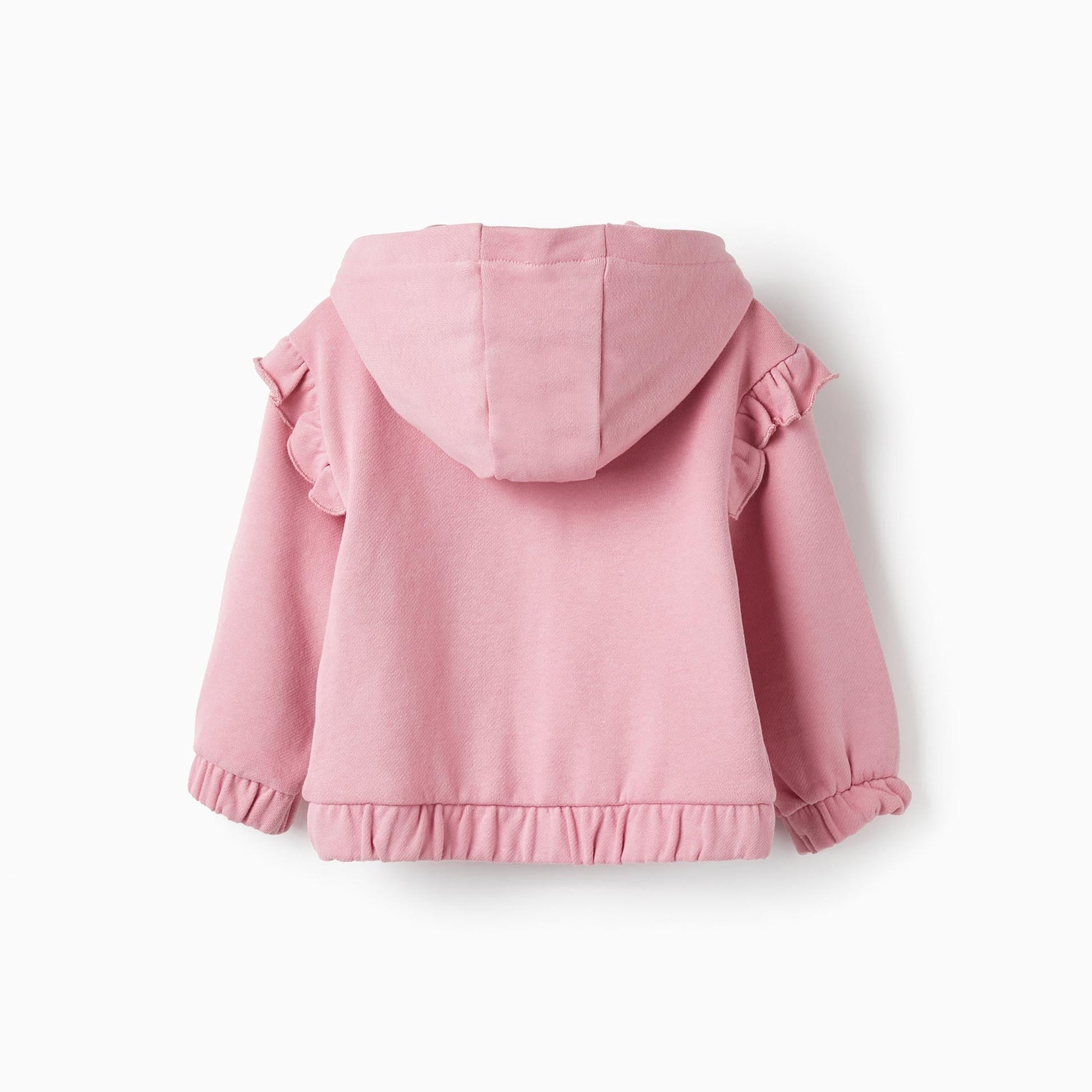 Hooded Jacket with Ruffles for Baby Girls 'Kindness', Pink