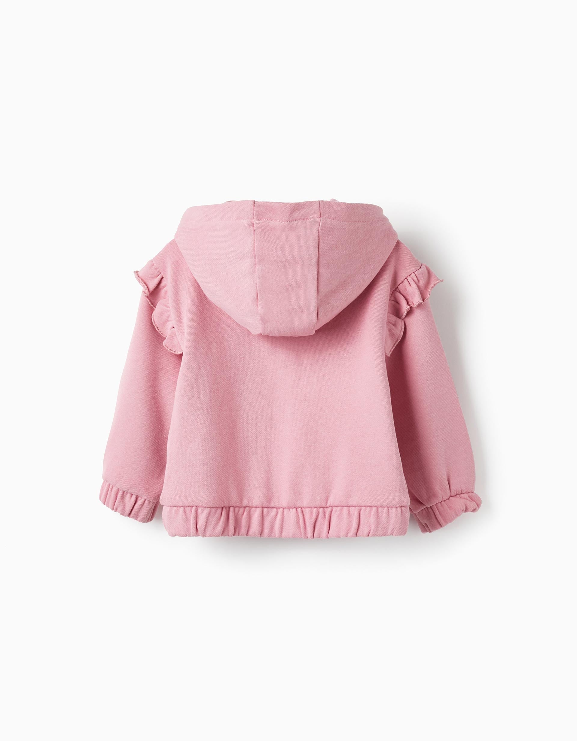 Hooded Jacket with Ruffles for Baby Girls 'Kindness', Pink
