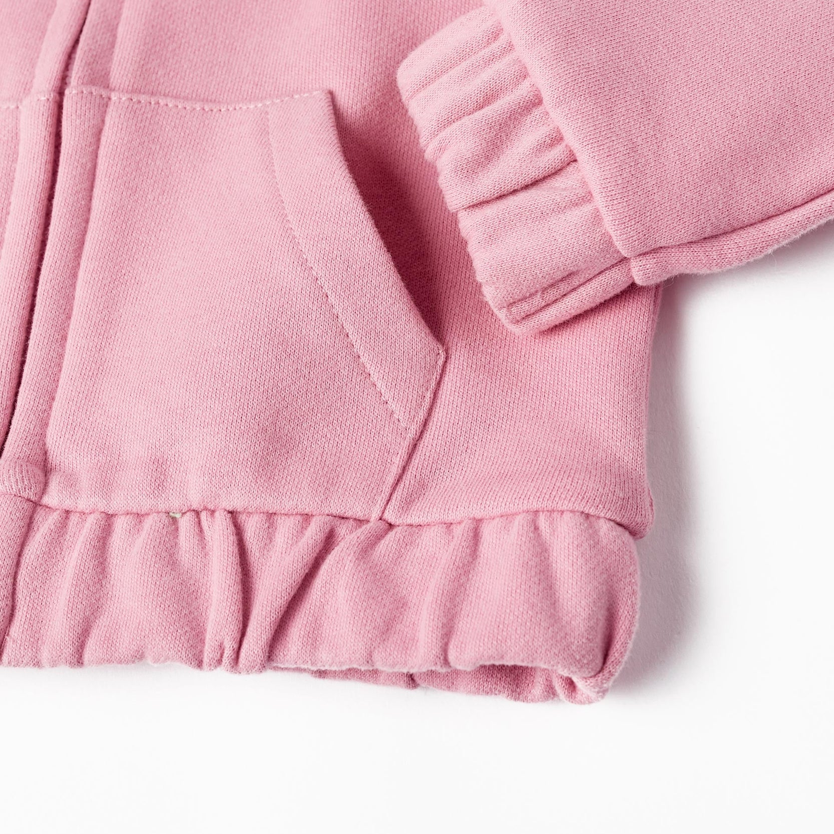 Hooded Jacket with Ruffles for Baby Girls 'Kindness', Pink