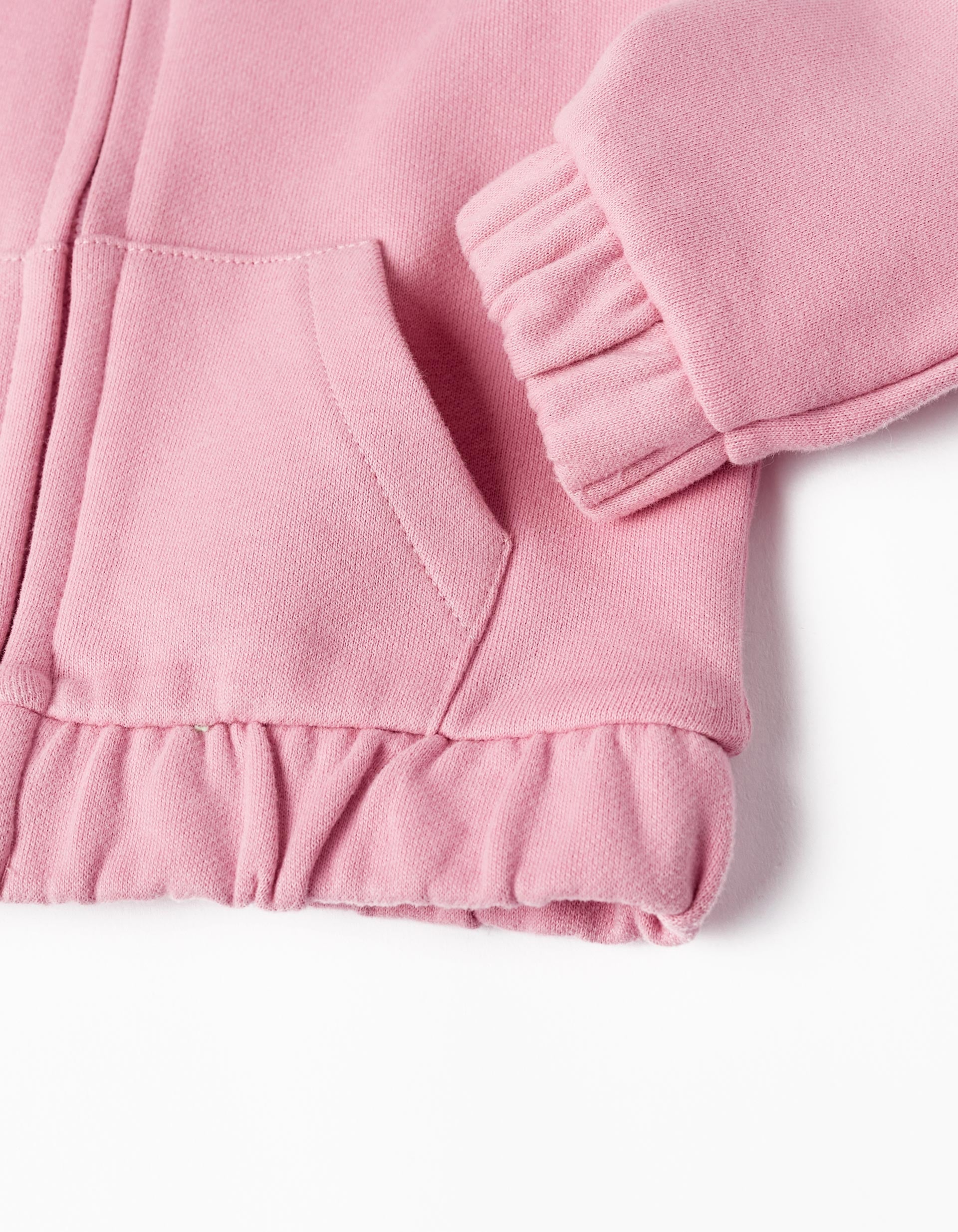 Hooded Jacket with Ruffles for Baby Girls 'Kindness', Pink