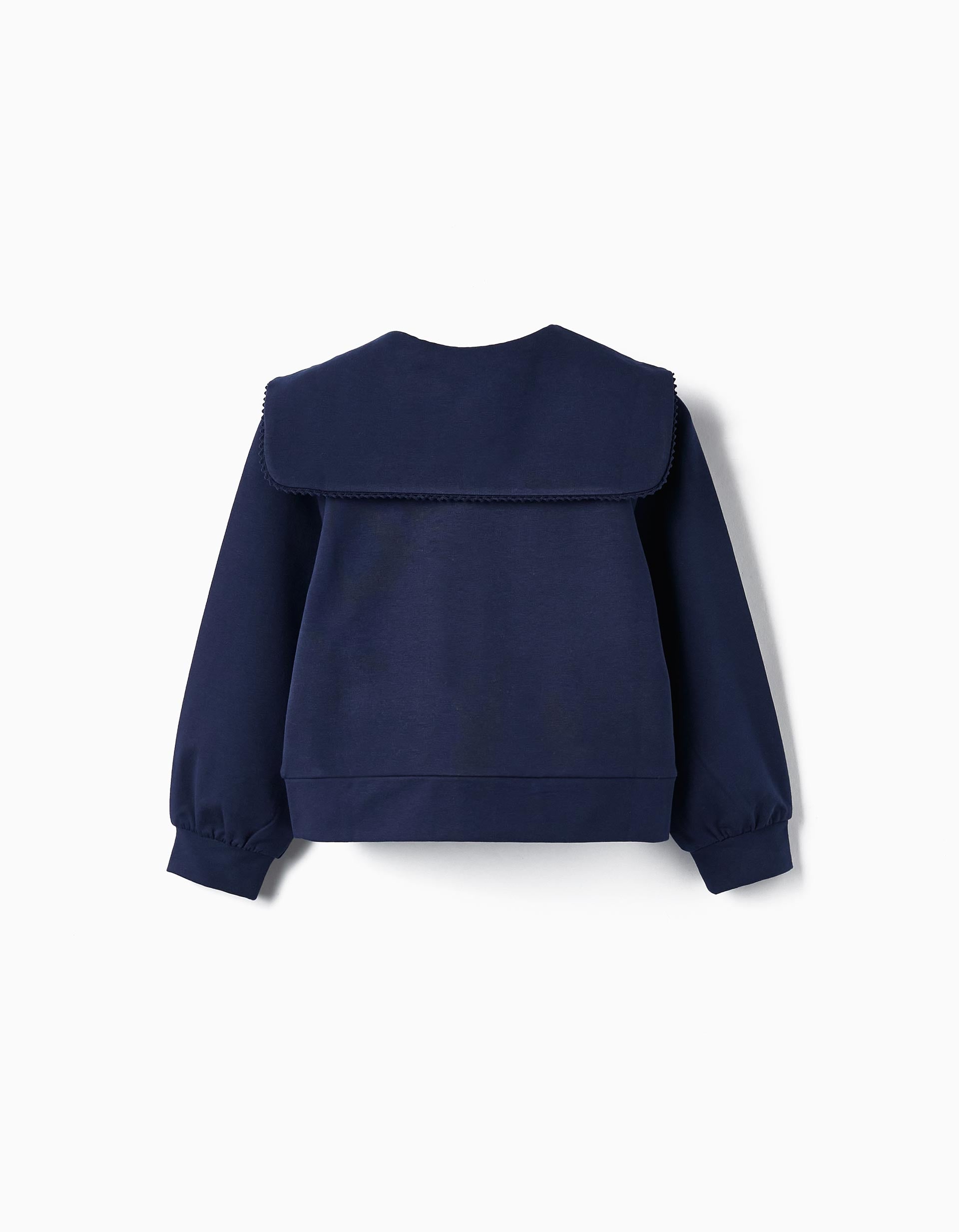 Jacket in Cotton for Girls, Dark Blue