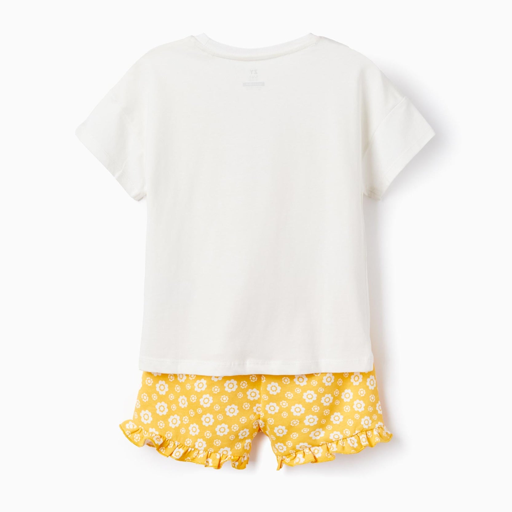 T-shirt + Shorts for Girls 'Buena Vista', White/Yellow