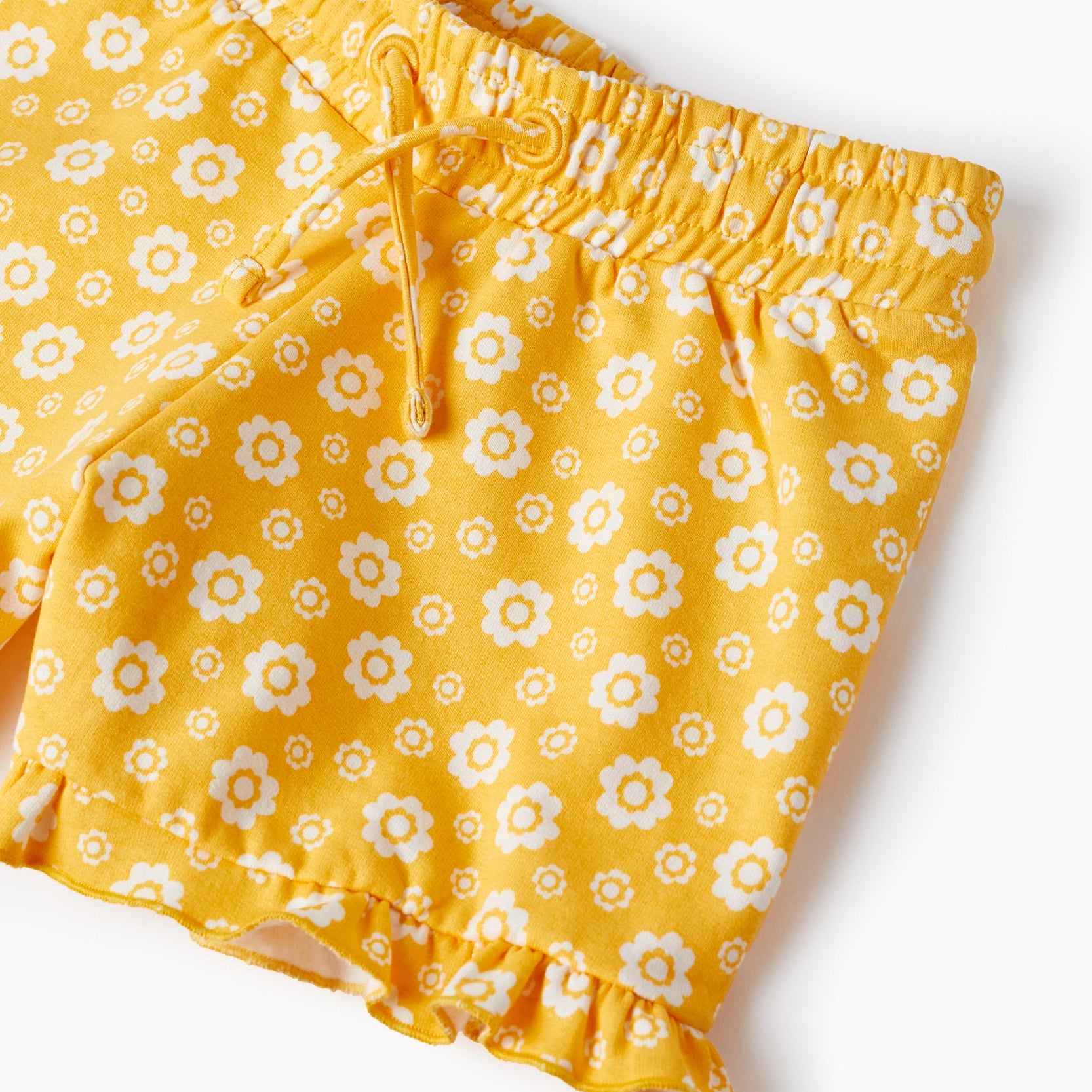 T-shirt + Shorts for Girls 'Buena Vista', White/Yellow