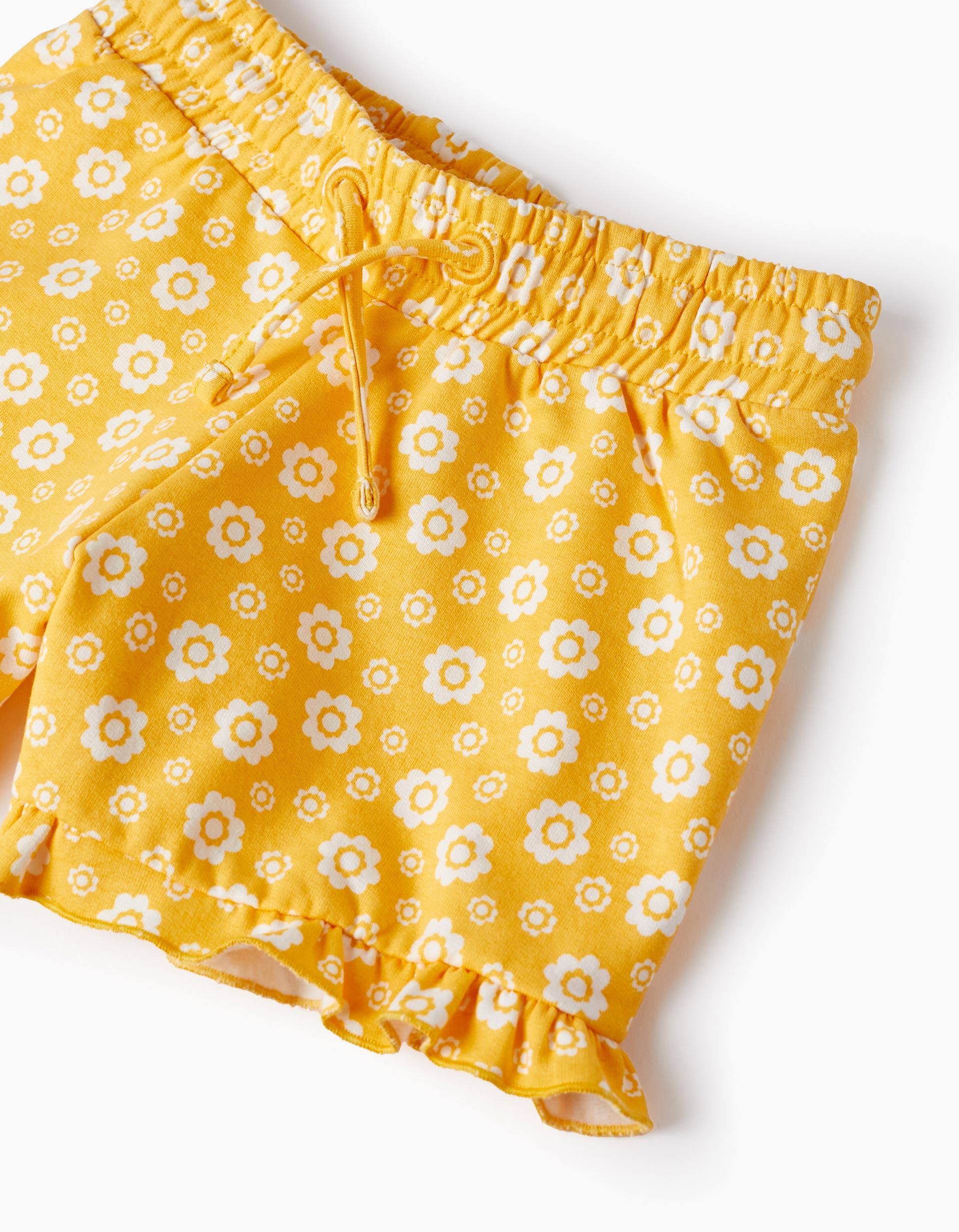 T-shirt + Shorts for Girls 'Buena Vista', White/Yellow