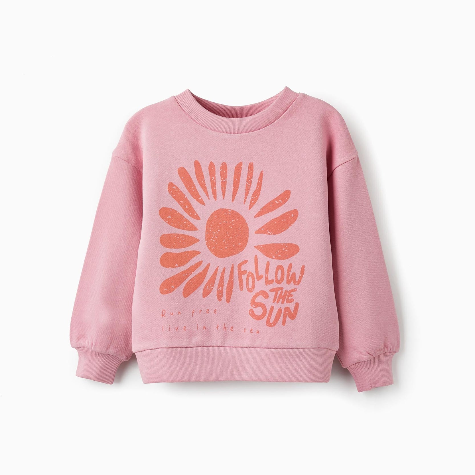 Cotton Jumper for Girls 'Follow the Sun', Pink