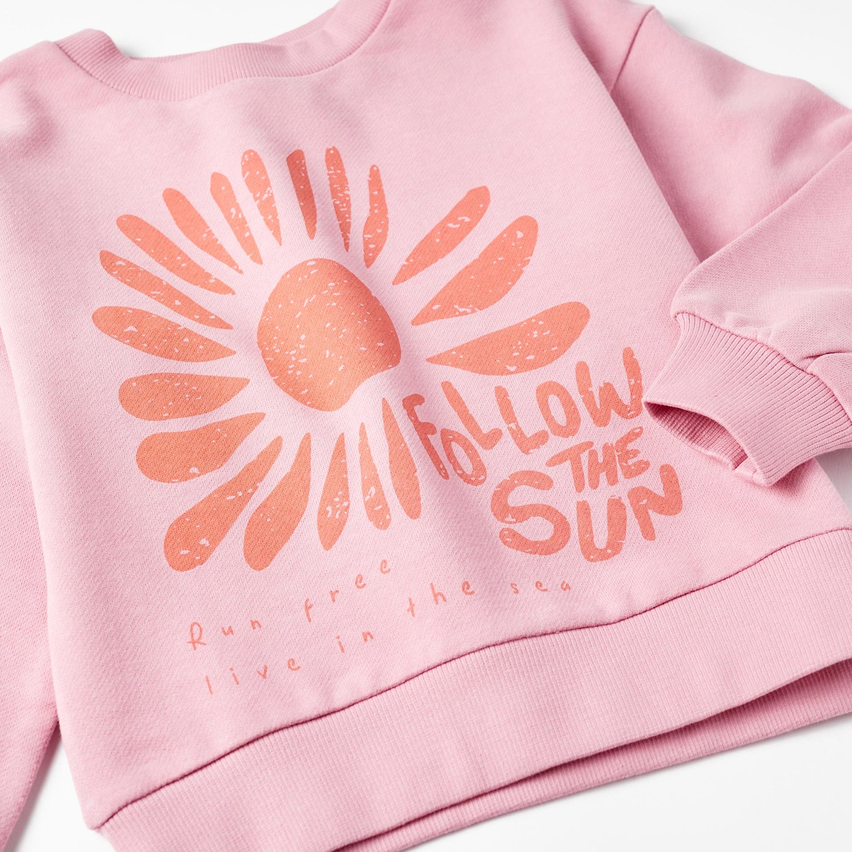 Cotton Jumper for Girls 'Follow the Sun', Pink