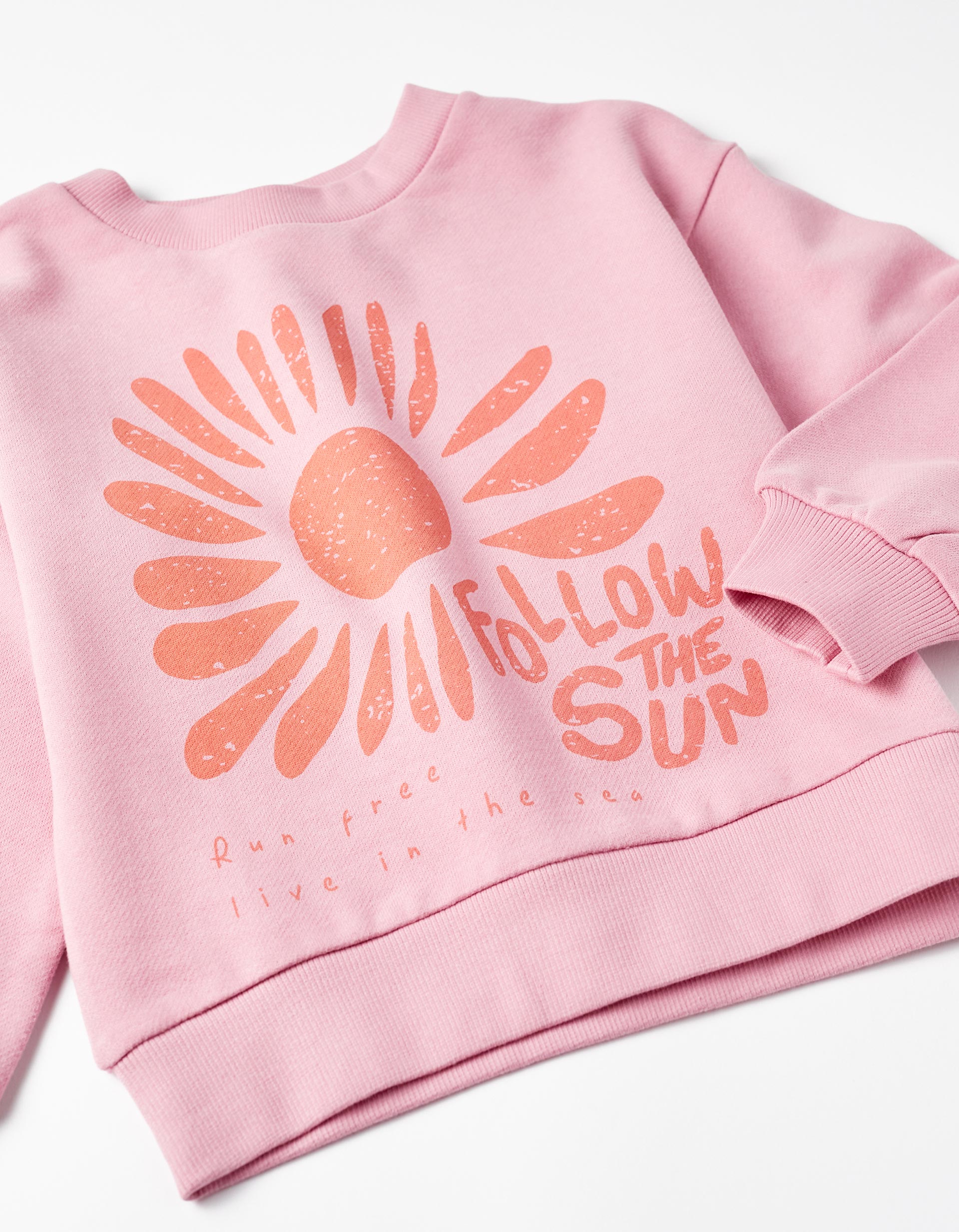 Cotton Jumper for Girls 'Follow the Sun', Pink