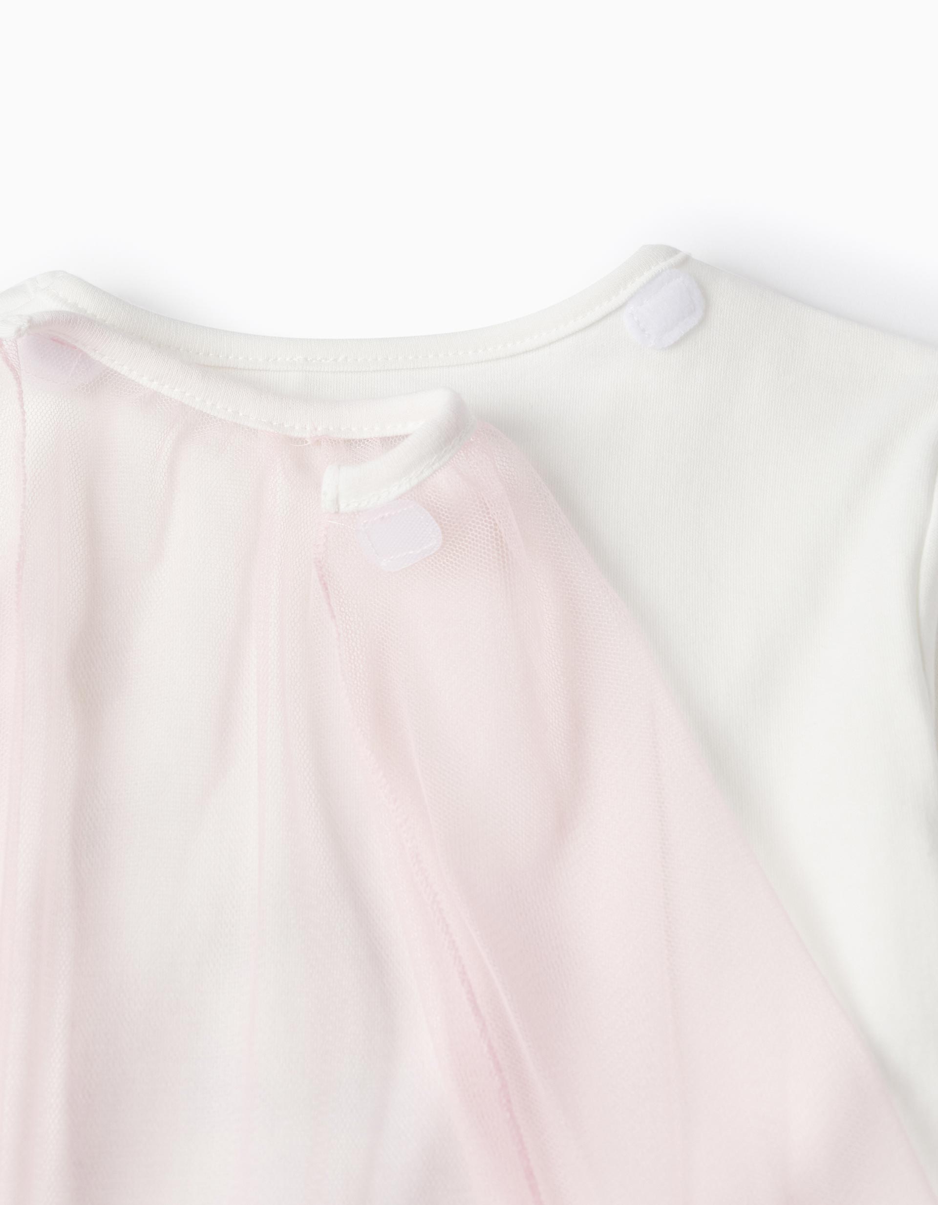 Cotton Interlock Pyjama with Hood for Girls 'Fairy', White/Pink