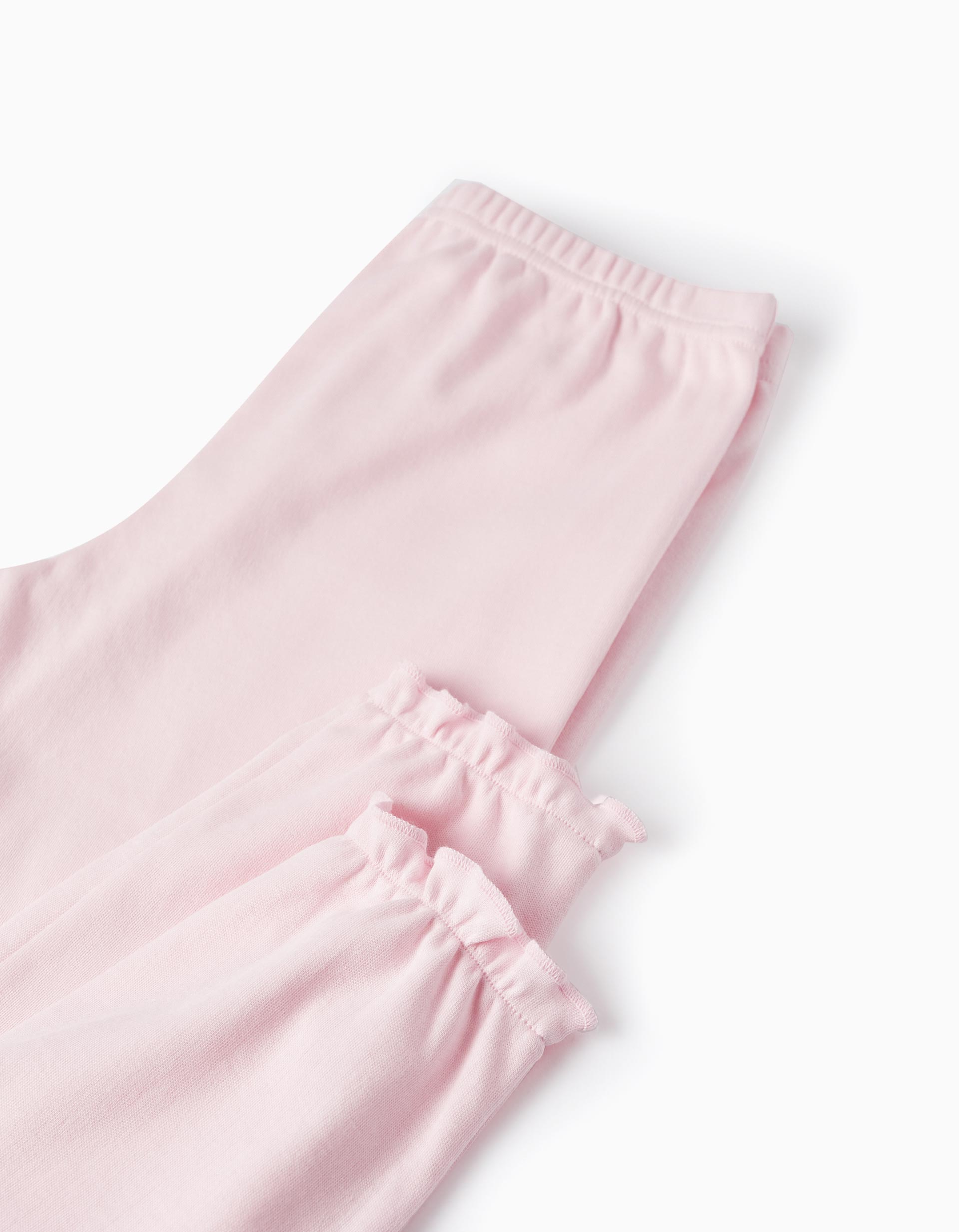 Cotton Interlock Pyjama with Hood for Girls 'Fairy', White/Pink