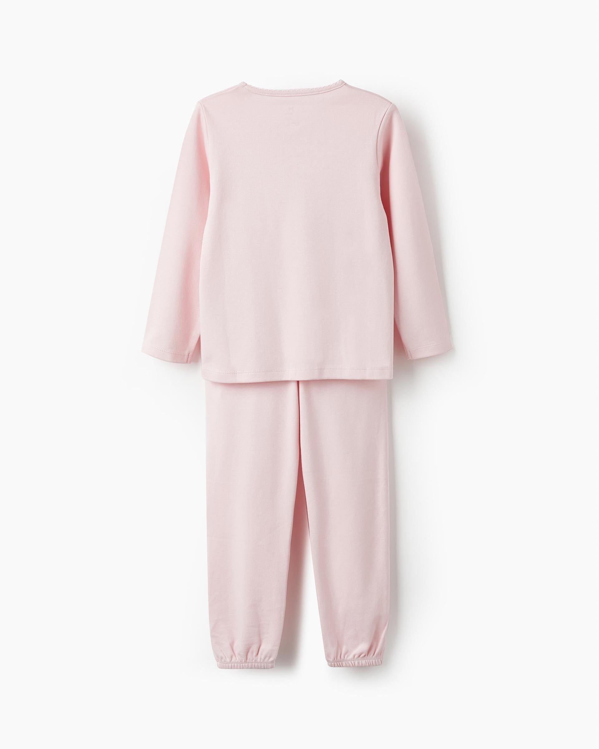 Cotton Pyjamas for Girls 'Butterflies', Light Pink