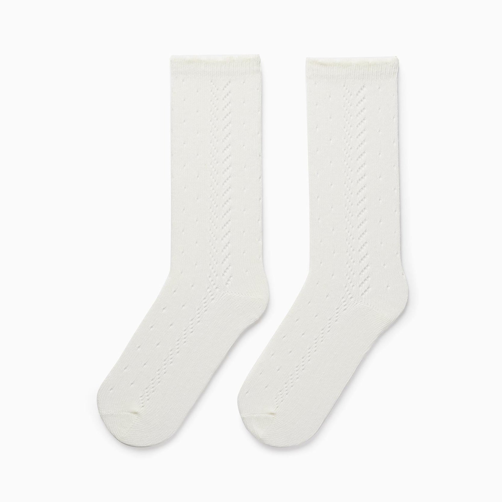 High Socks in Knit for Girls, White