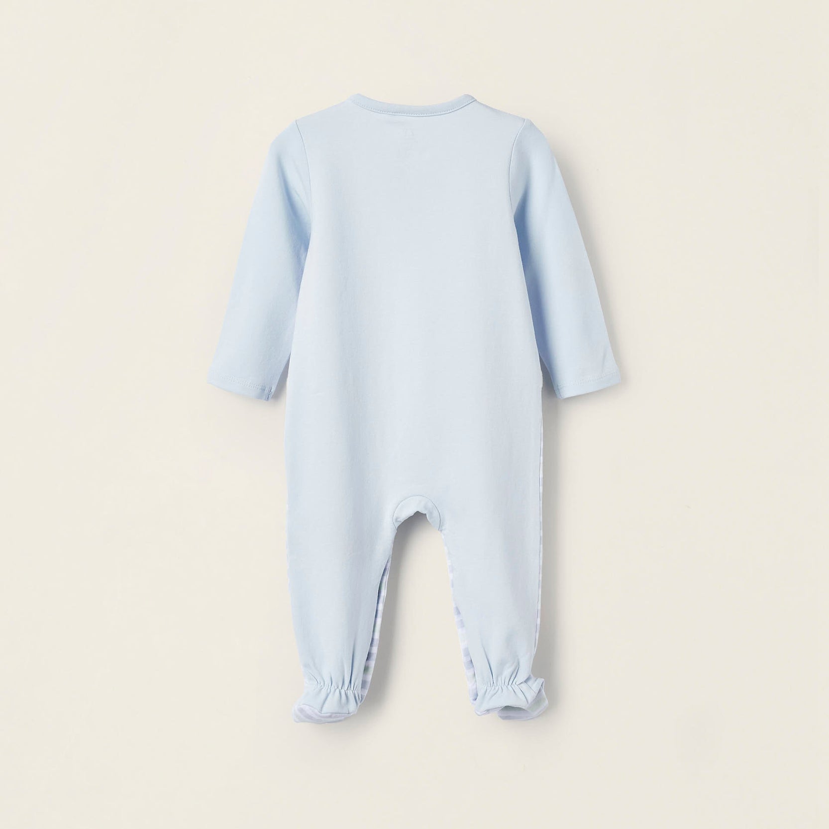 Footed Bodysuit for Newborn Boys 'Swallow', White/Light Blue/Light Green