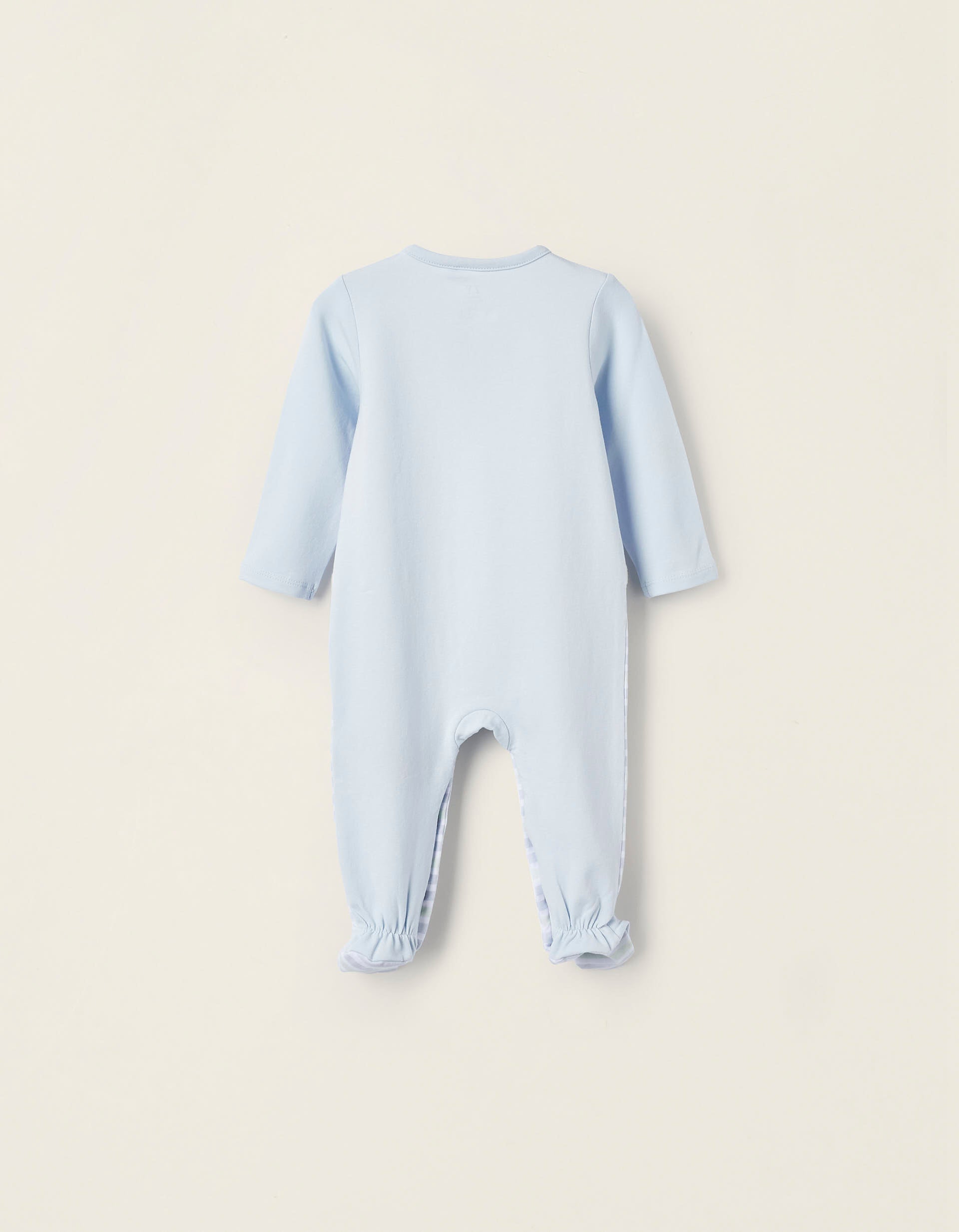 Footed Bodysuit for Newborn Boys 'Swallow', White/Light Blue/Light Green